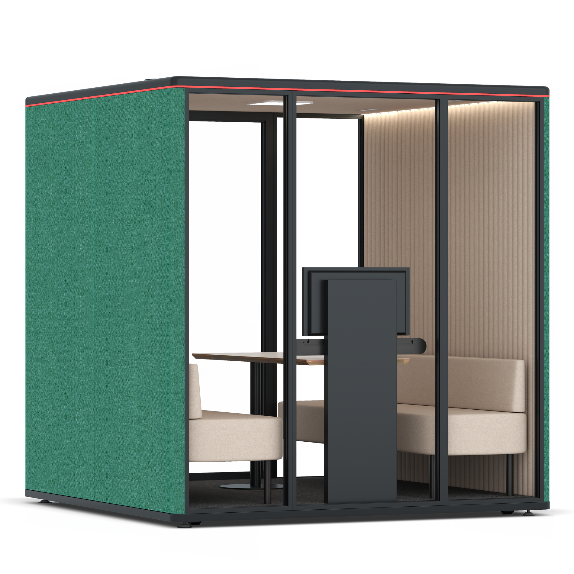 Omni SixSofa (+ Monitor Stand) / Gabriel Medley Forest Green / #a18e7e