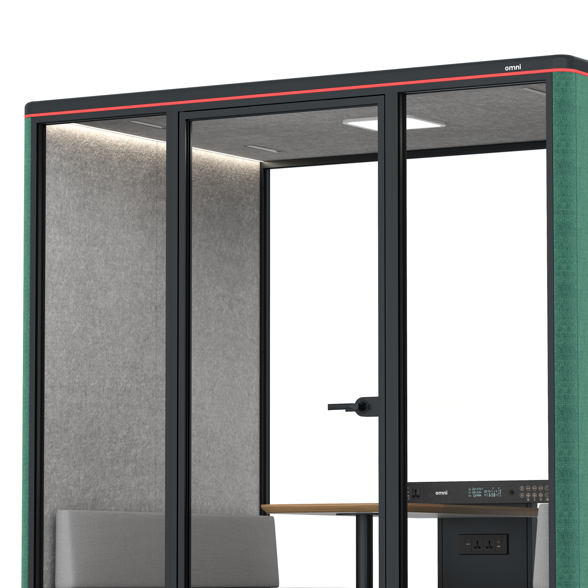 Omni FourSofa / Gabriel Medley Forest Green / #a49f98