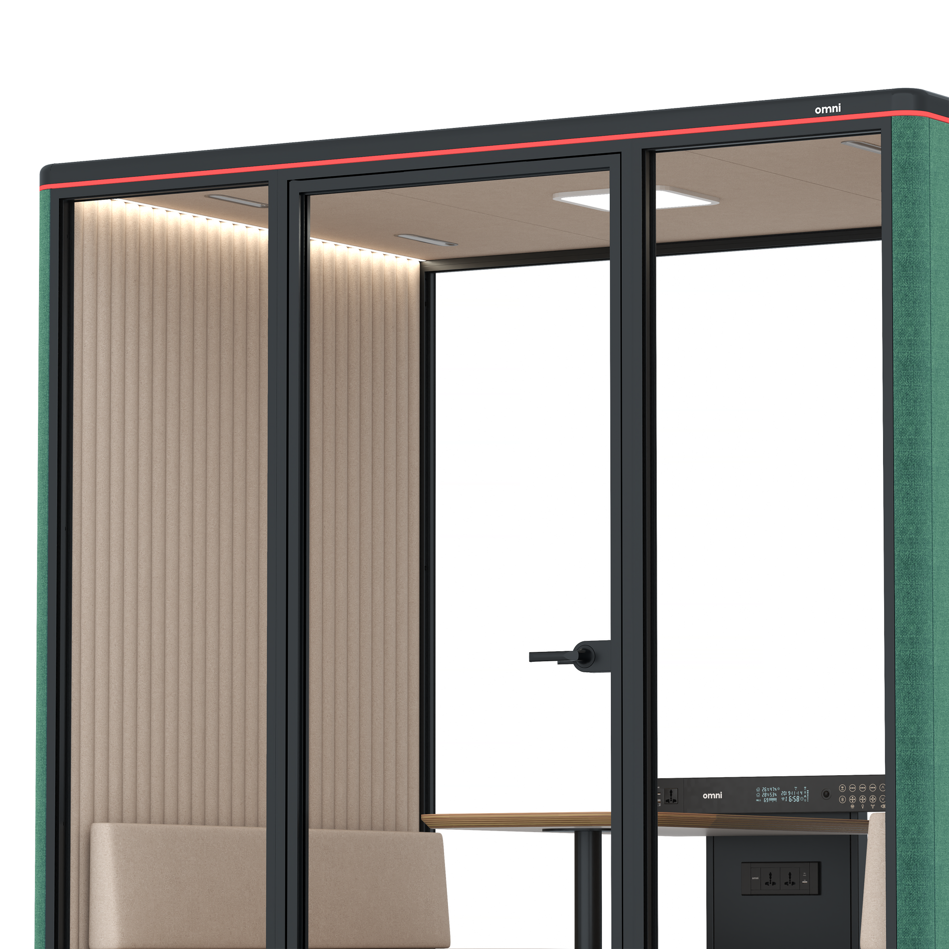 Omni FourSofa / Gabriel Medley Forest Green / #a18e7e