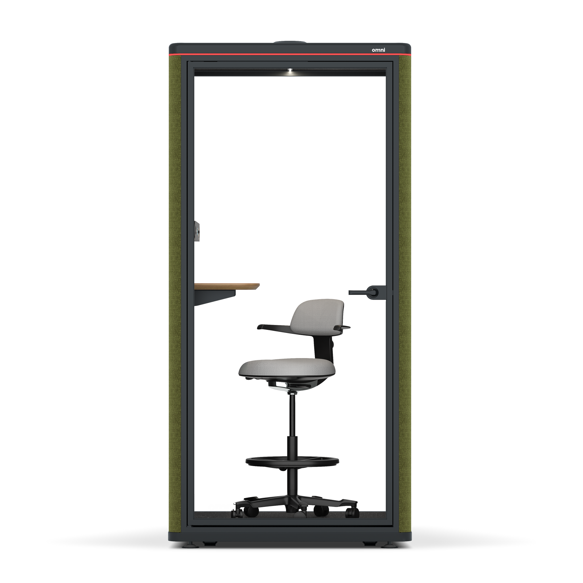 Omni One PlusStatic Device Shelf / Gabriel Medley Meadow Green / #a18e7e
