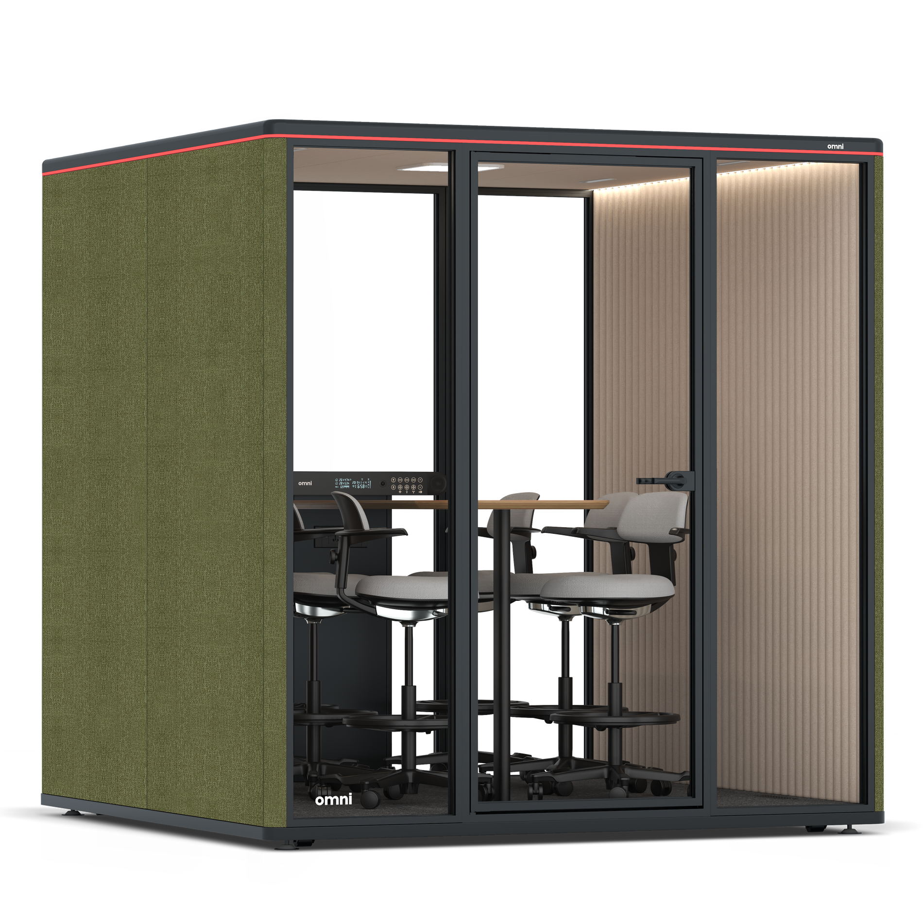 Omni SixCounter Meeting Table / Gabriel Medley Meadow Green / #a18e7e