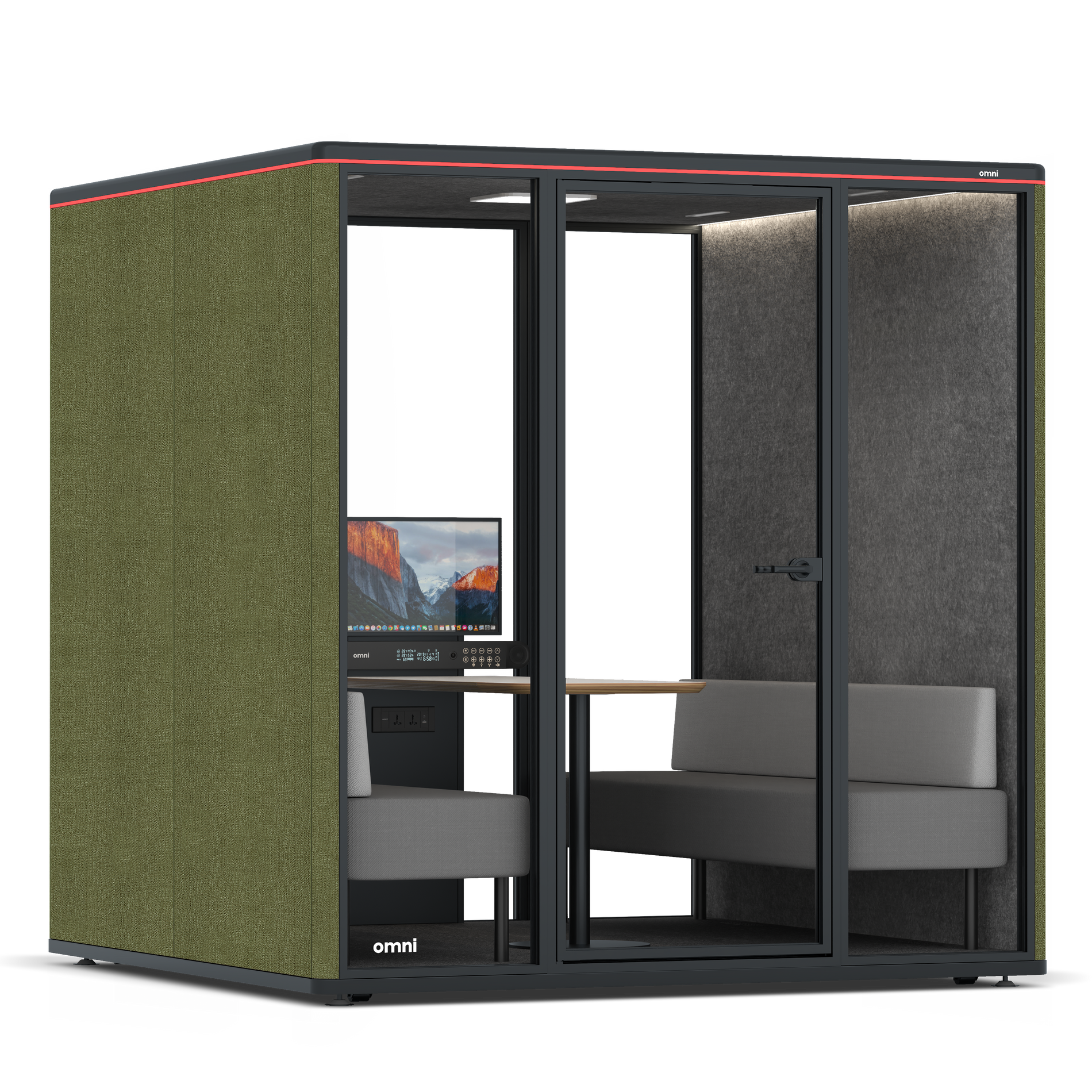 Omni SixSofa (+ Monitor Stand) / Gabriel Medley Meadow Green / #615f5d