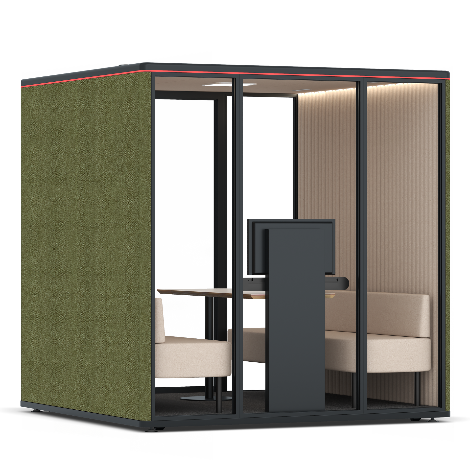 Omni SixSofa (+ Monitor Stand) / Gabriel Medley Meadow Green / #a18e7e