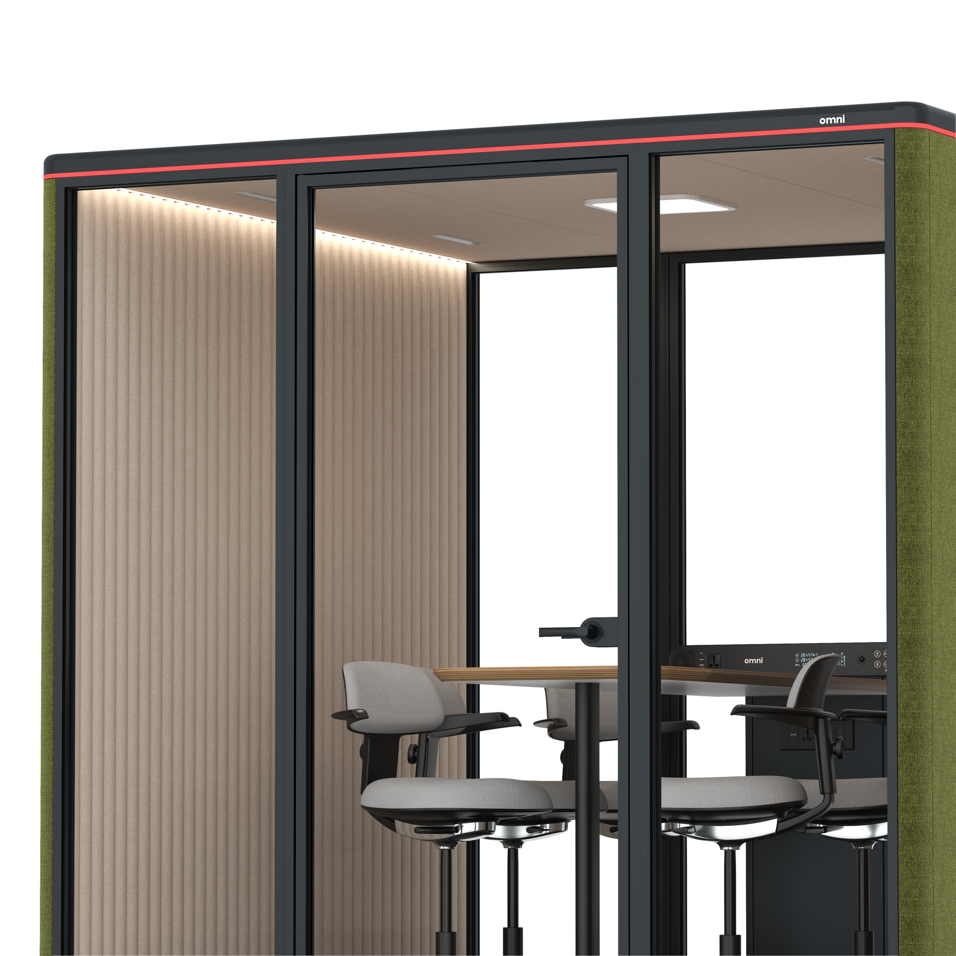 Omni SixCounter Meeting Table / Gabriel Medley Meadow Green / #a18e7e