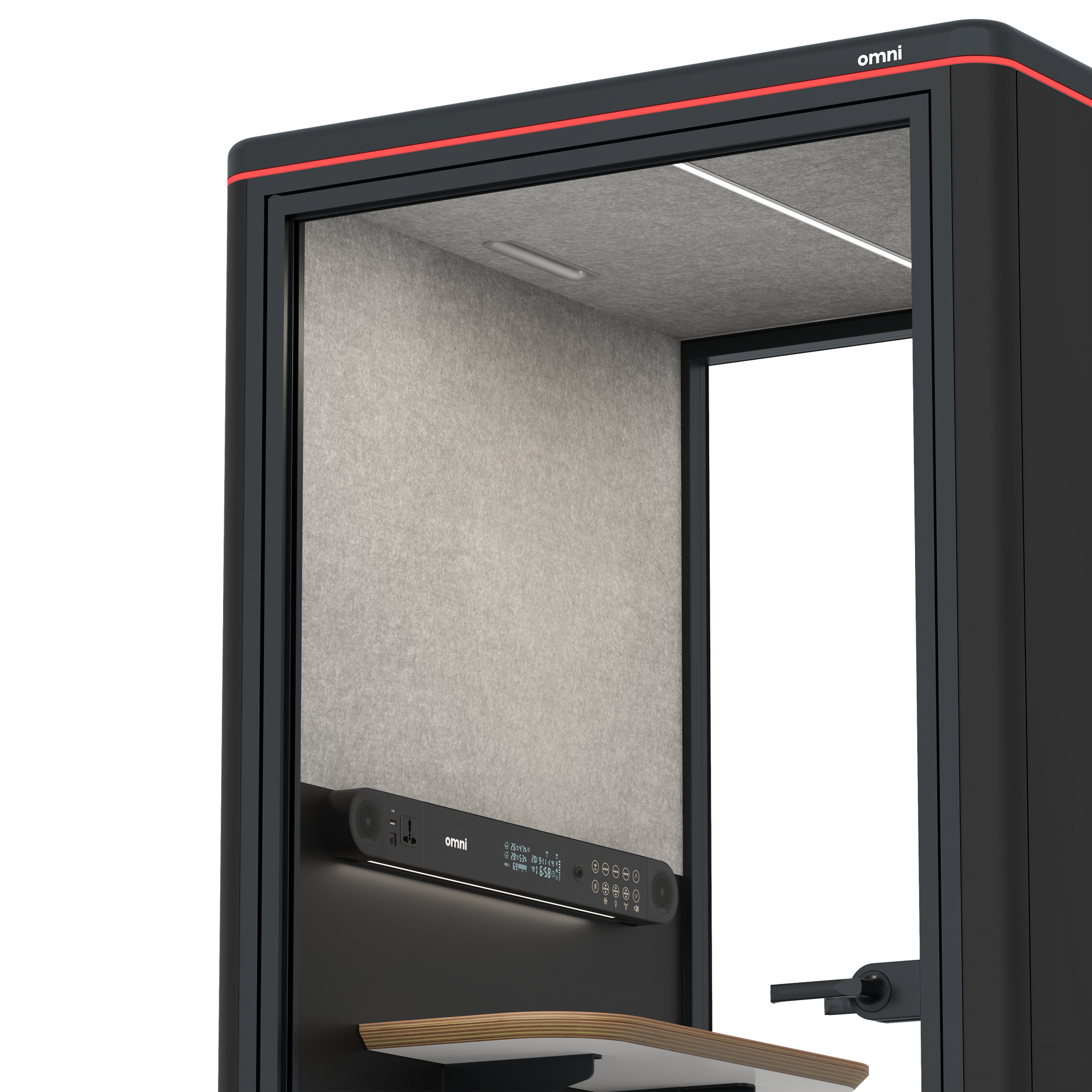 Omni One PlusStatic Device Shelf / RAL Black / Light Grey Pet Board