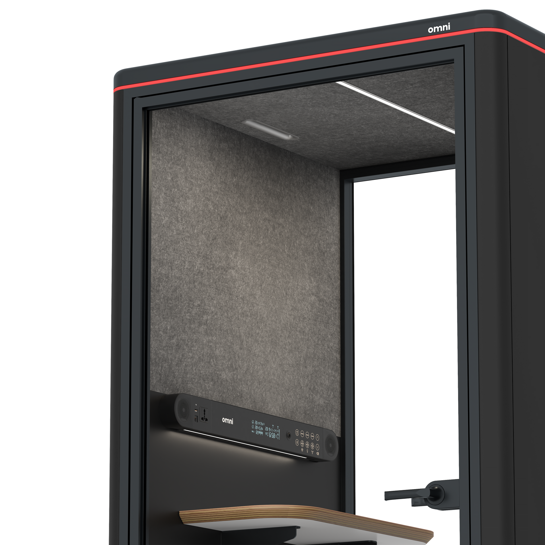 Omni One PlusStatic Device Shelf / RAL Black / Dark Grey Pet Board