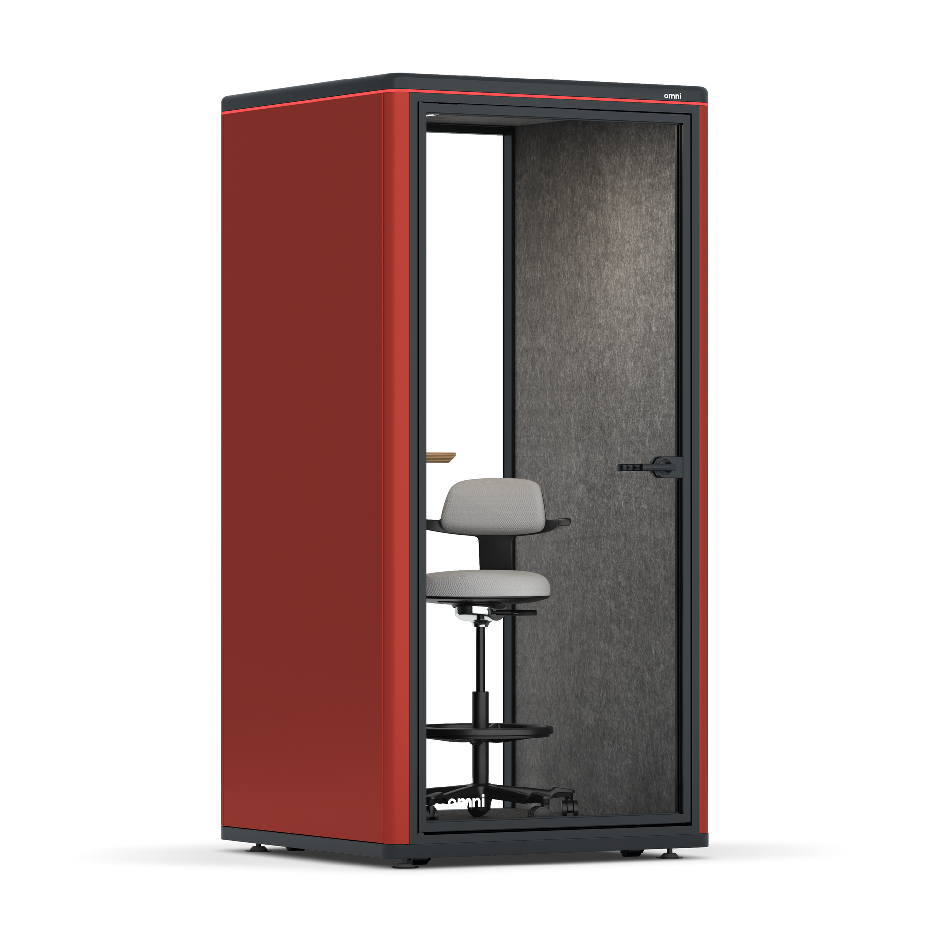 Omni One PlusStatic Device Shelf / RAL Tomato Red / #615f5d