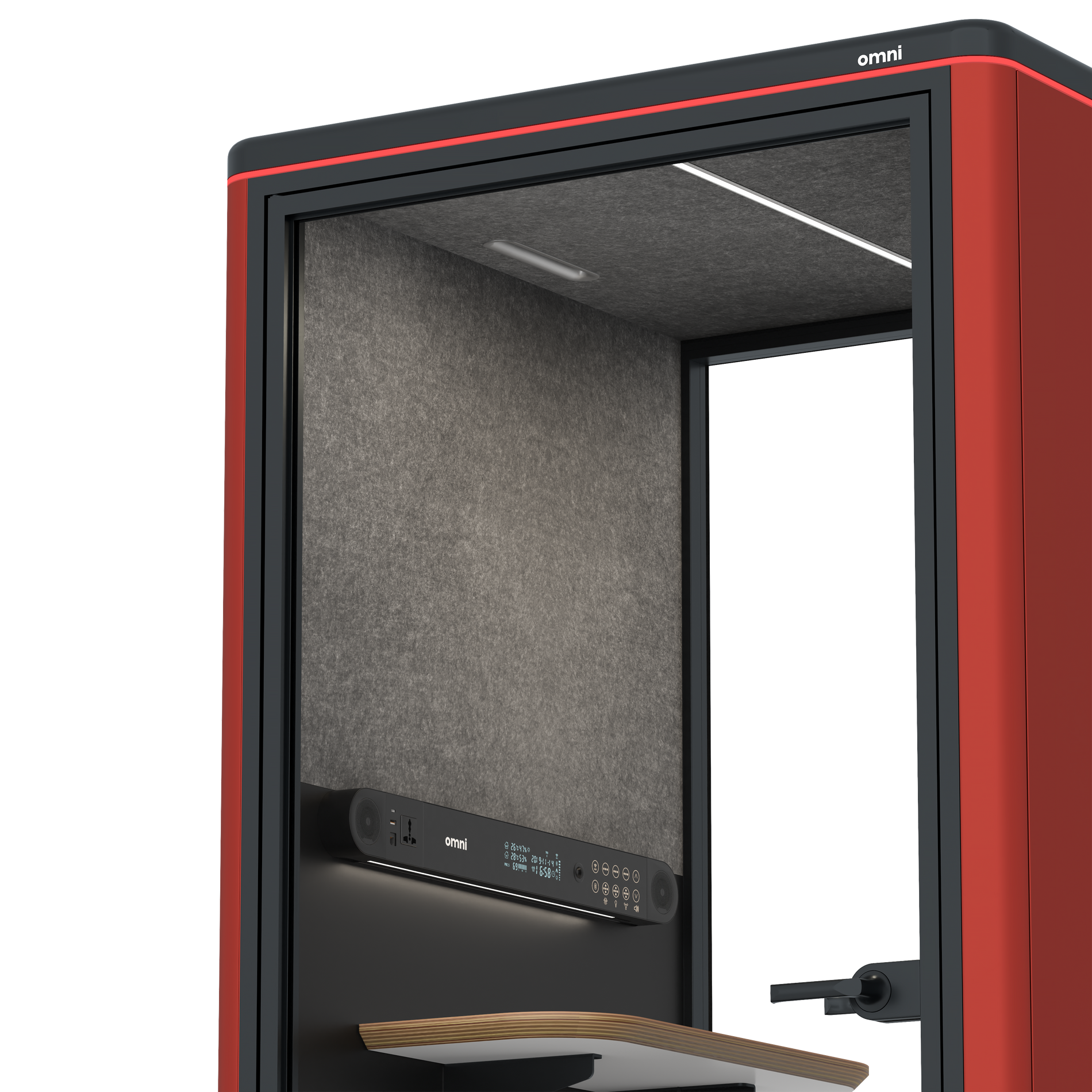 Omni One PlusStatic Device Shelf / RAL Tomato Red / #615f5d