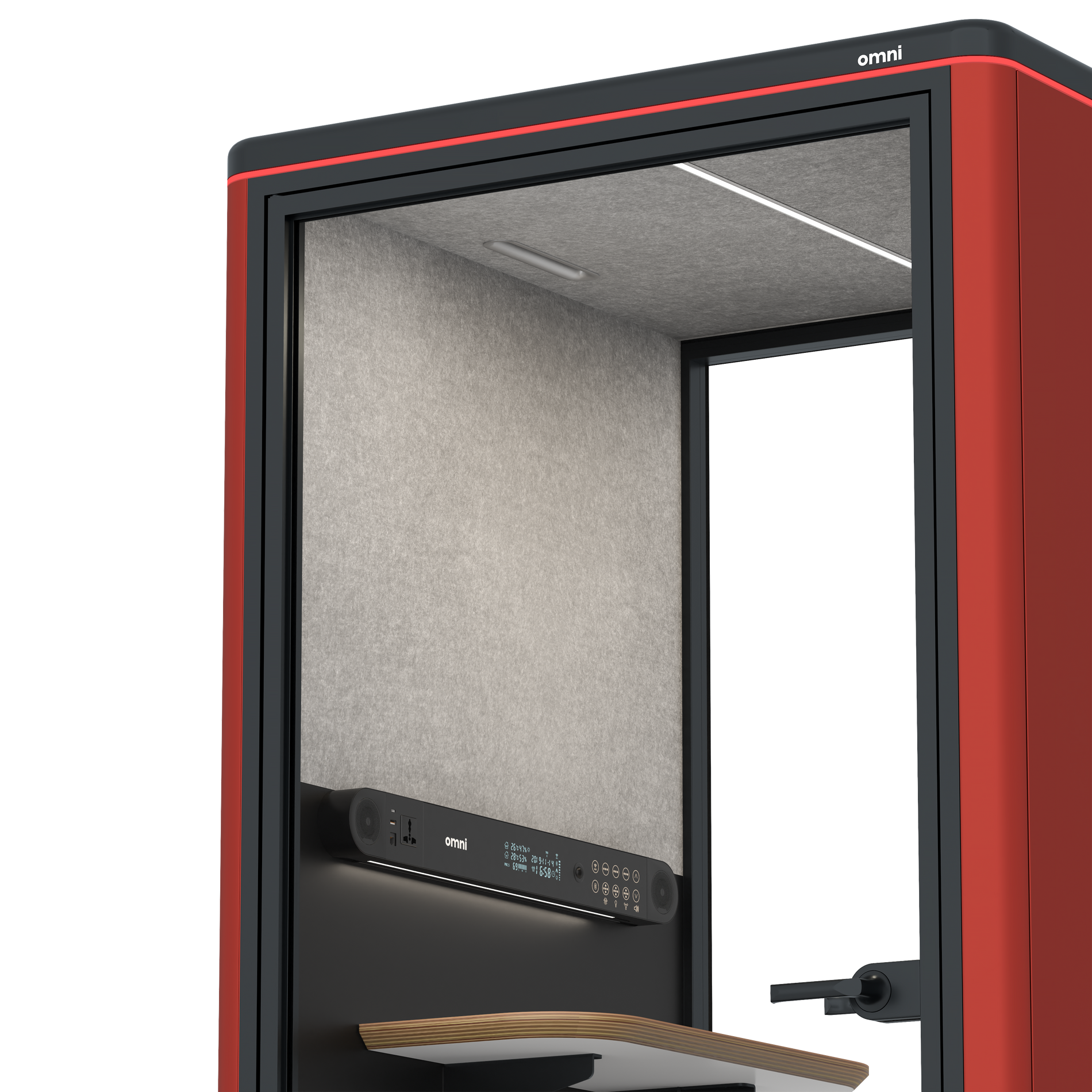 Omni One PlusStatic Device Shelf / RAL Tomato Red / #a49f98