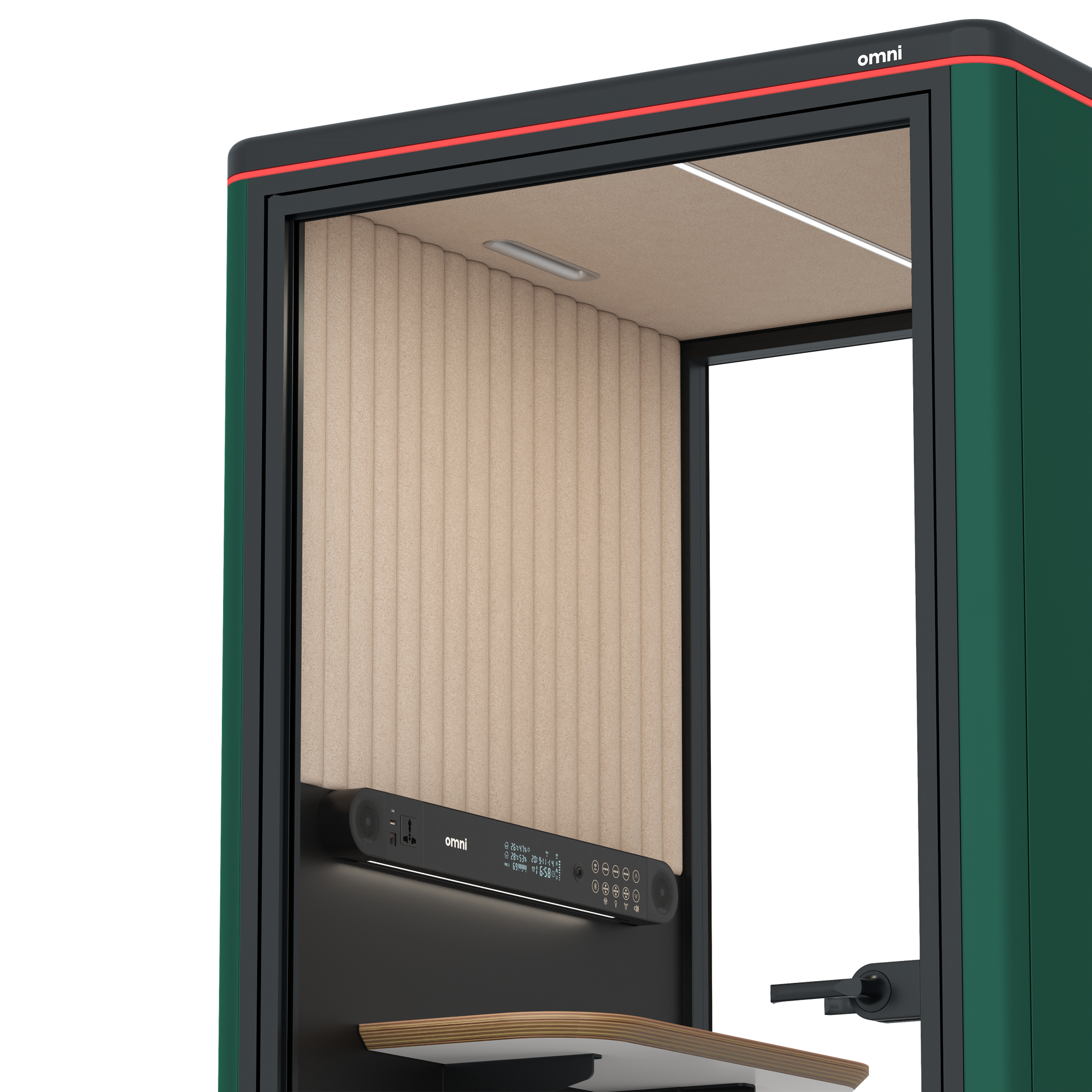 Omni One PlusStatic Device Shelf / RAL Moss Green / #a18e7e