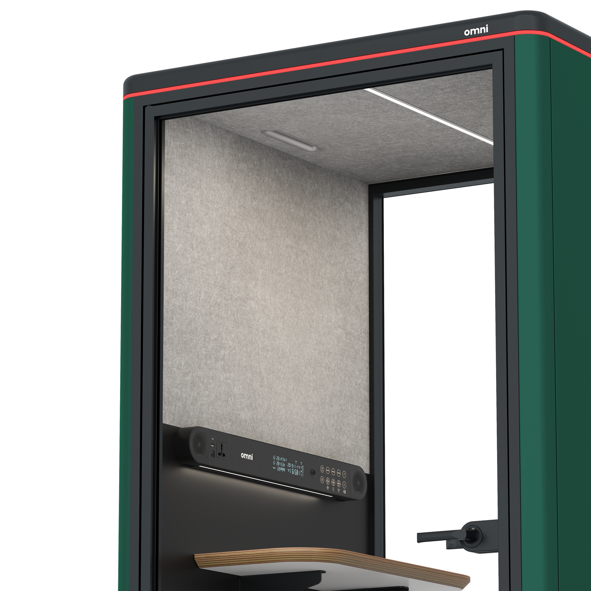 Omni One PlusStatic Device Shelf / RAL Moss Green / #a49f98