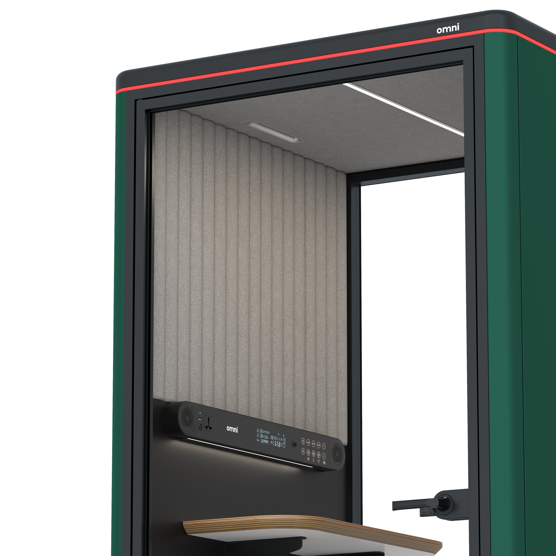 Omni One PlusStatic Device Shelf / RAL Moss Green / Grey Corrugated