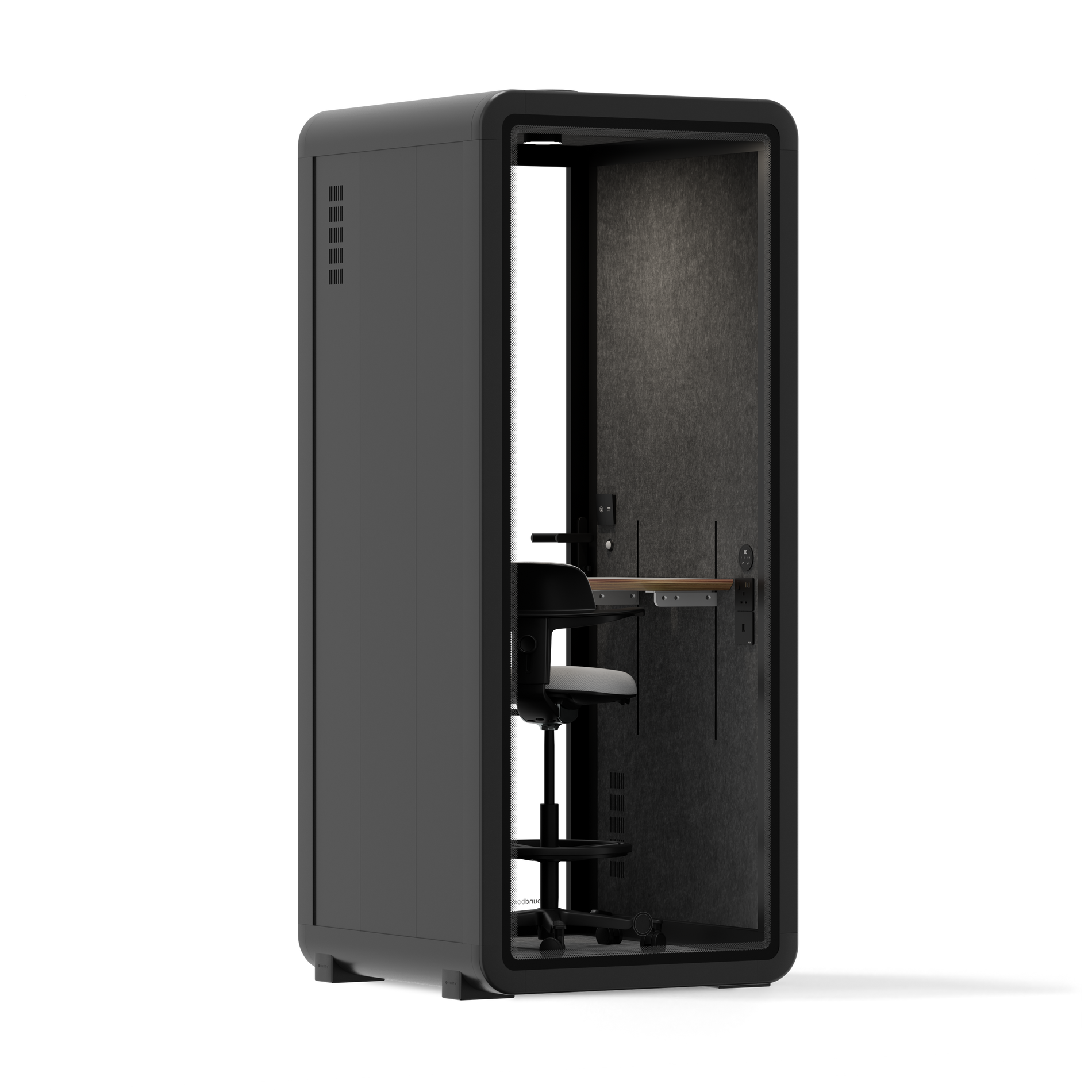 Office Pod Quell+ AcousticCharcoal / With Furniture / Dark Grey