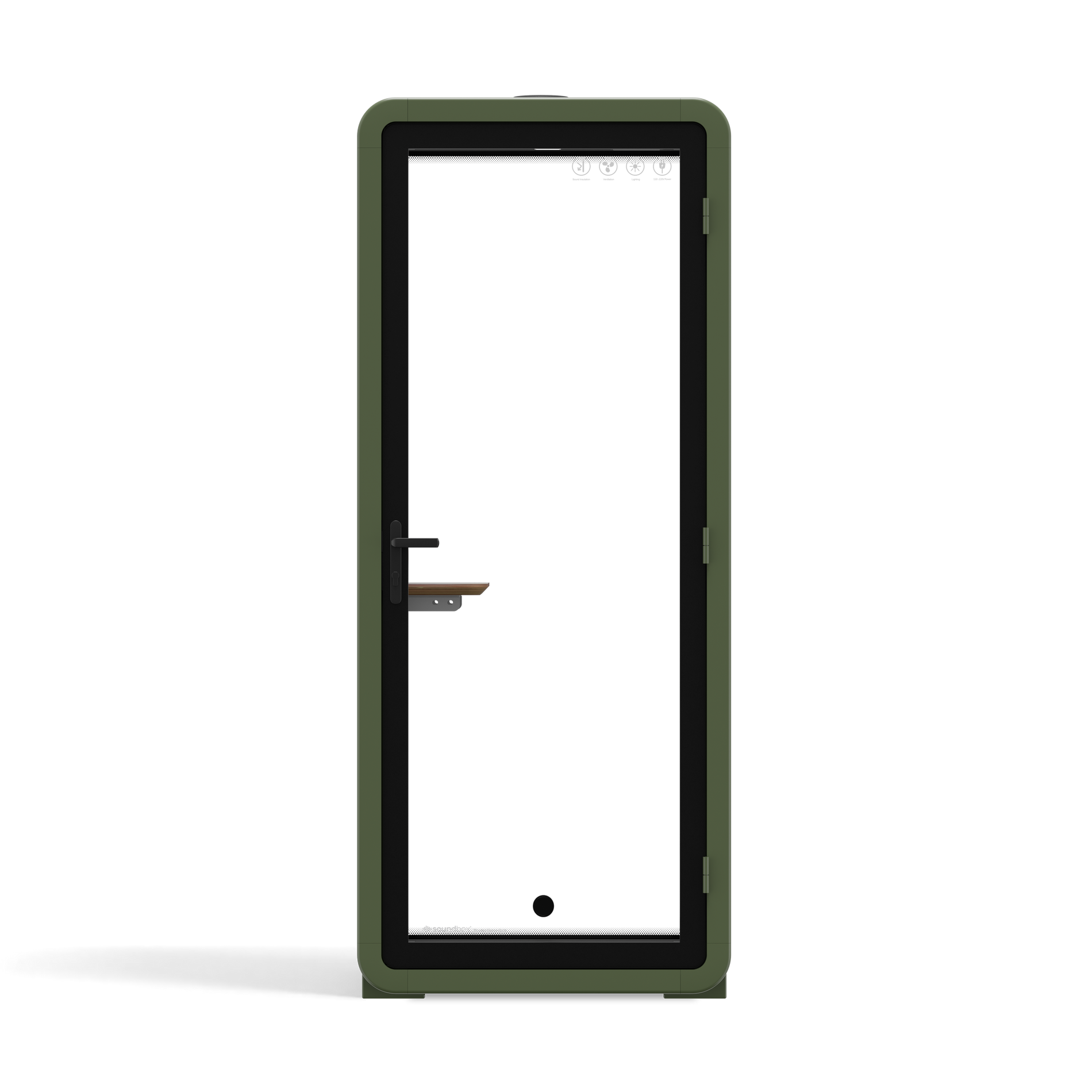 Office Pod Quell+ AcousticGreen / No Furniture / Dark Grey