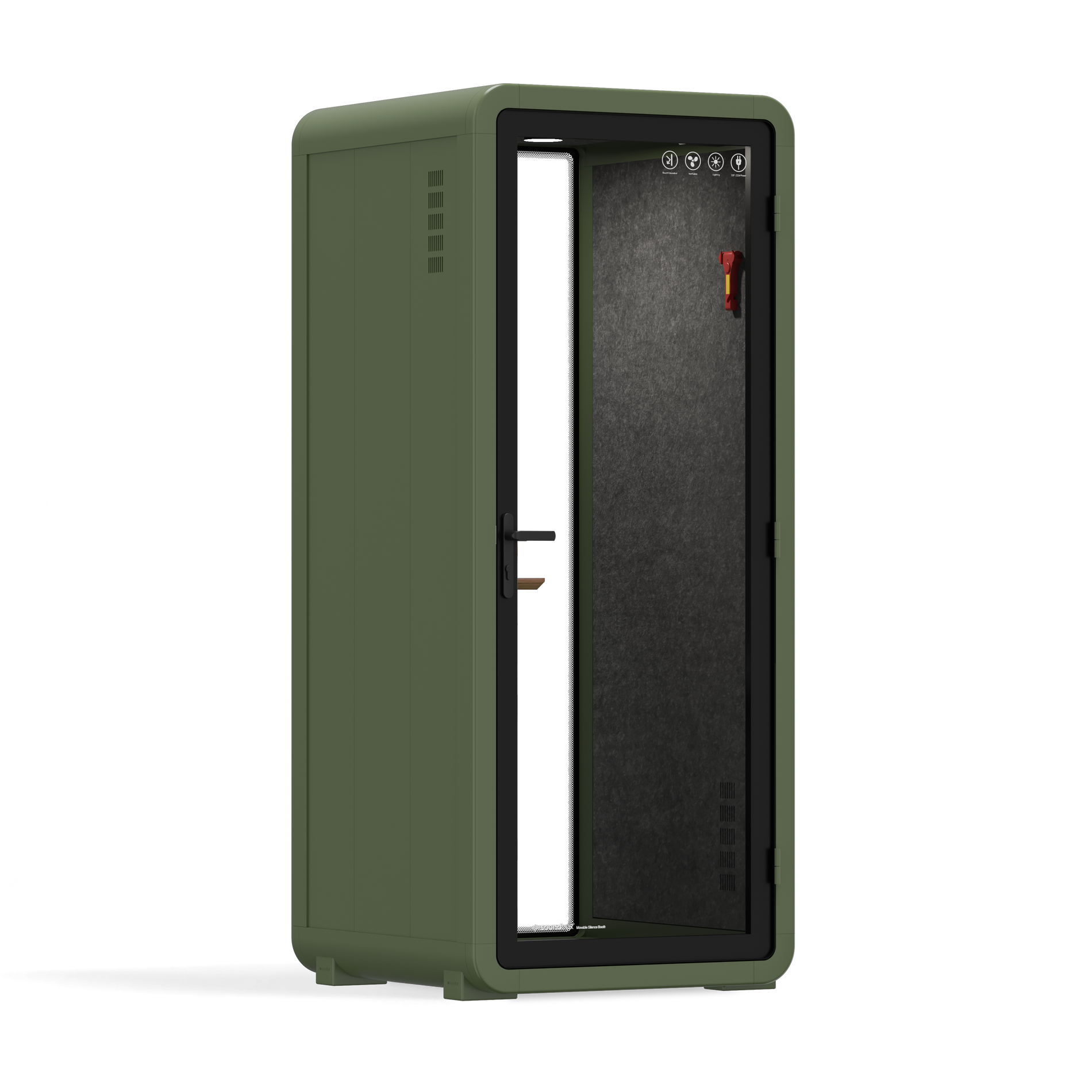 Office Pod Quell+ AcousticGreen / No Furniture / Dark Grey