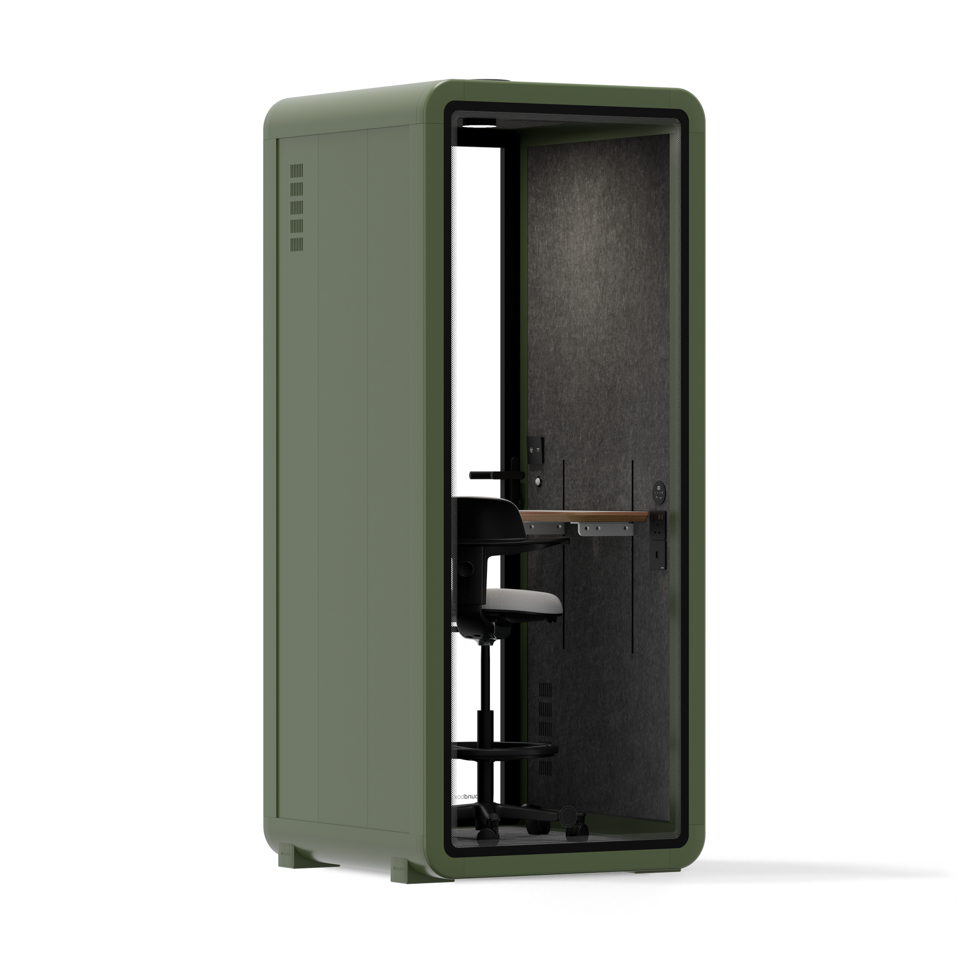 Office Pod Quell+ AcousticGreen / With Furniture / Dark Grey
