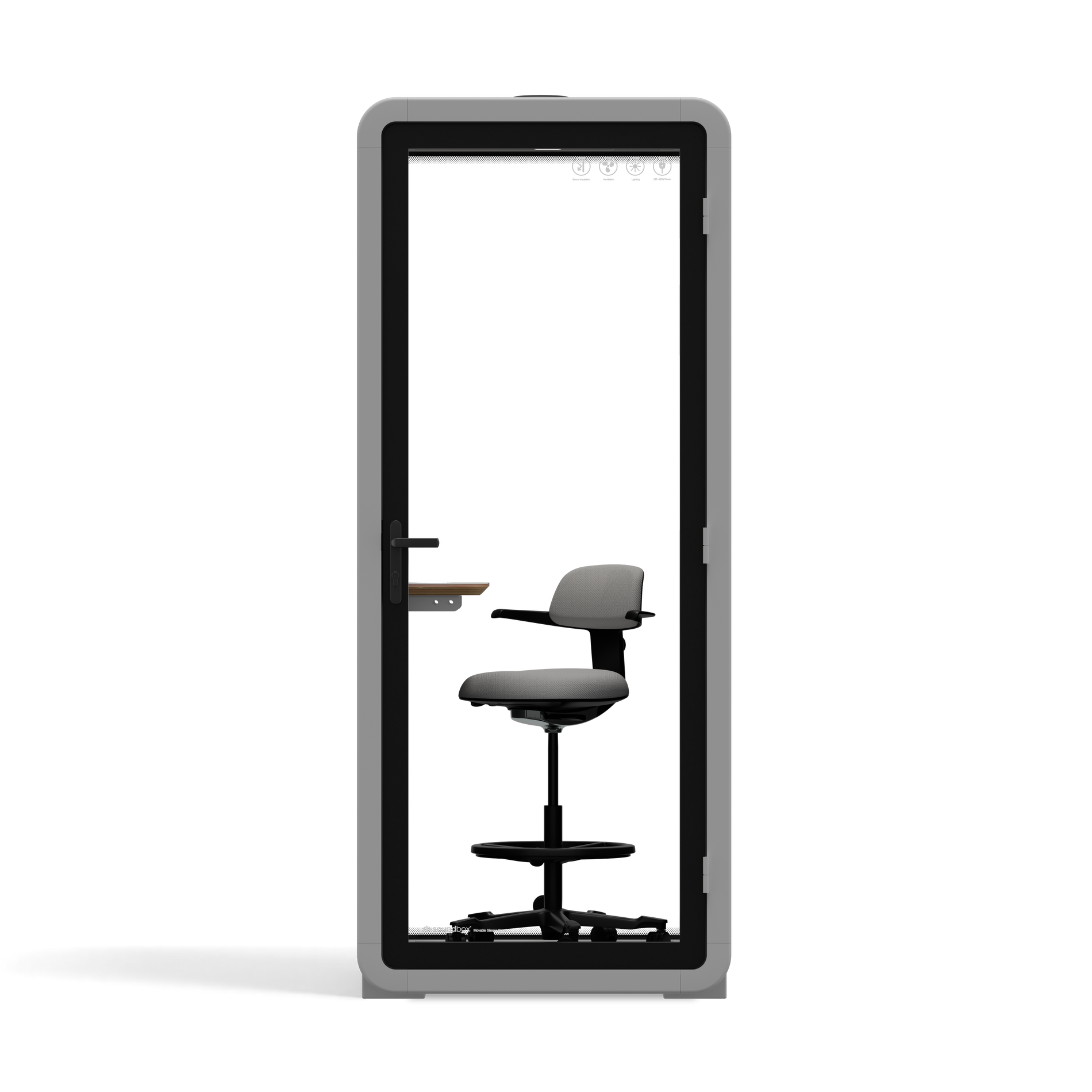 Office Pod Quell+ AcousticLight Grey / With Furniture / Dark Grey