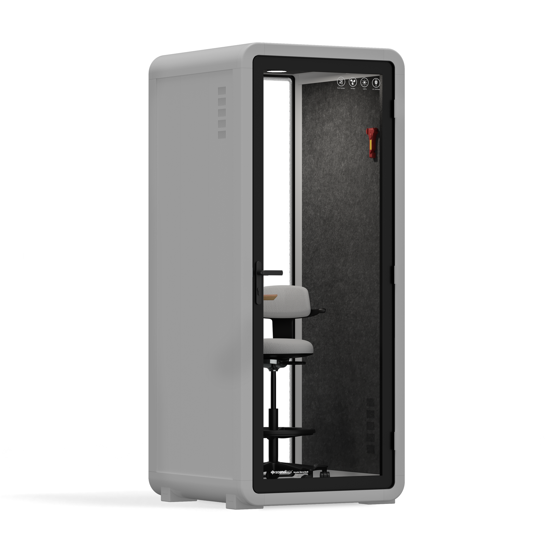 Office Pod Quell+ AcousticLight Grey / With Furniture / Dark Grey
