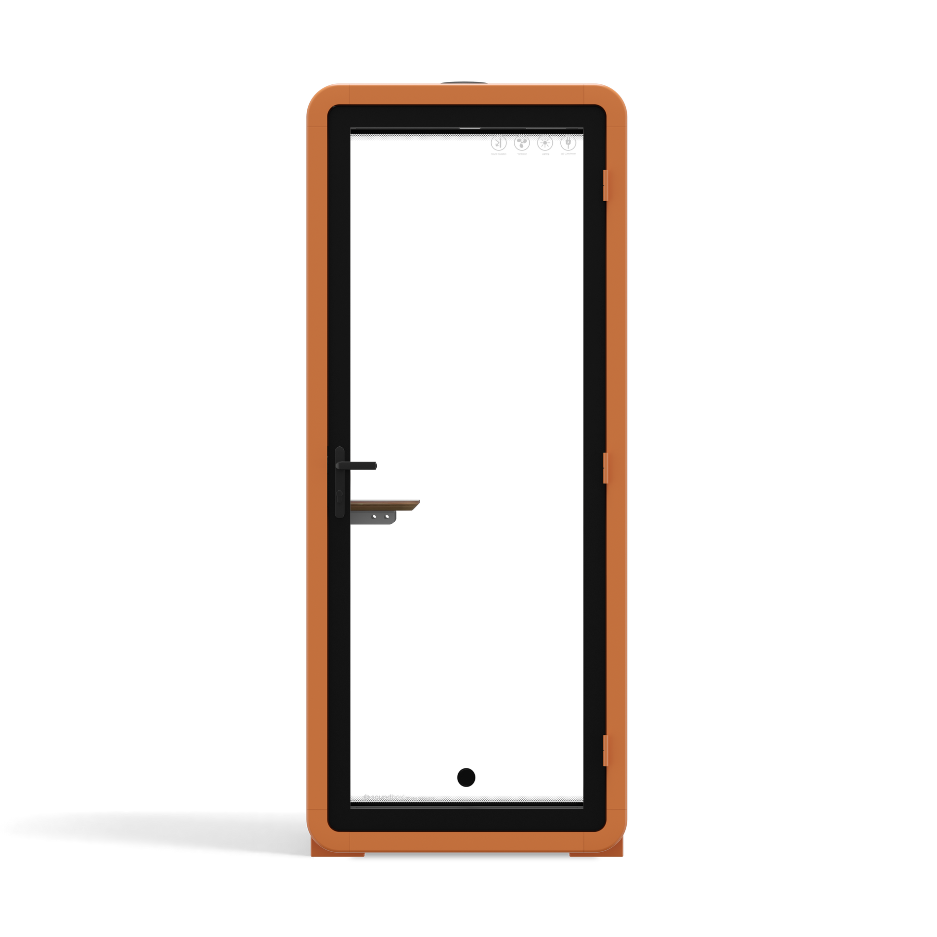 Office Pod Quell+ AcousticOrange / No Furniture / Dark Grey