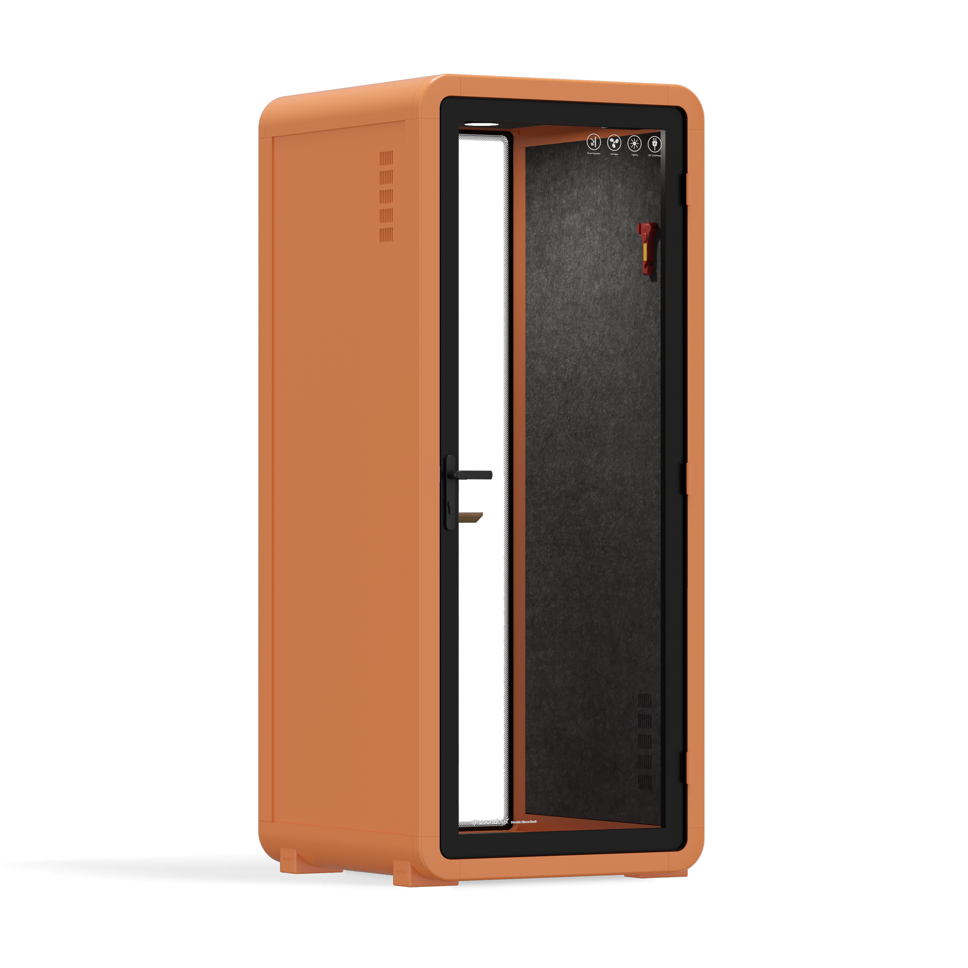 Office Pod Quell+ AcousticOrange / No Furniture / Dark Grey