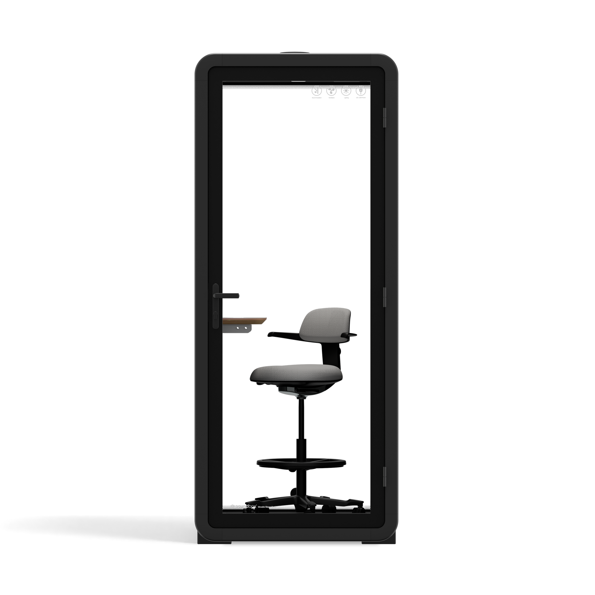 Office Pod Quell+ AcousticWooden / With Furniture / Dark Grey