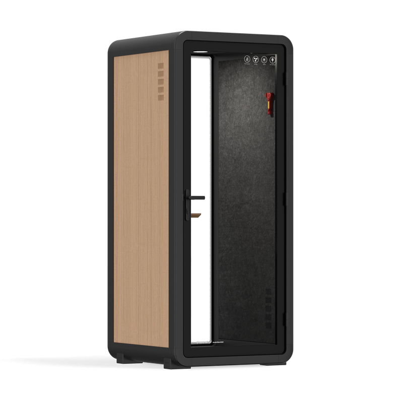 Office Pod Quell+ AcousticHout / Geen meubilair / Donkergrijs