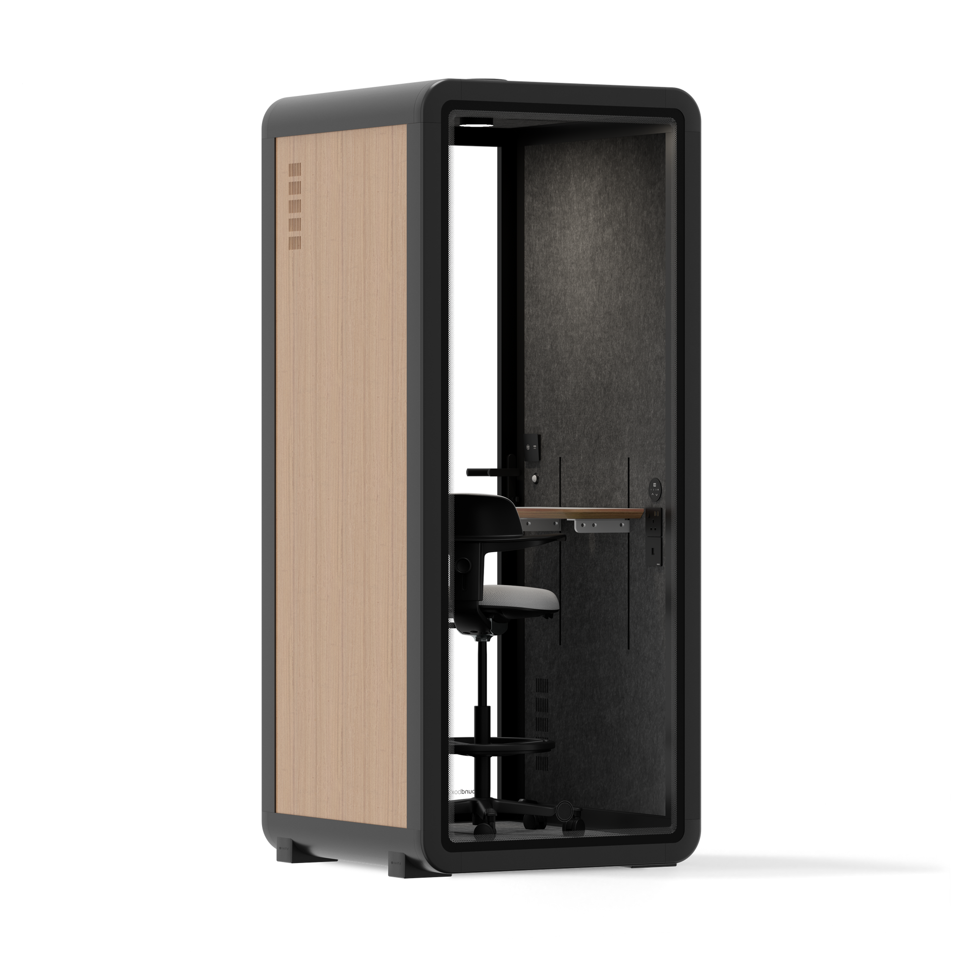 Office Pod Quell+ AcousticWooden / With Furniture / Dark Grey