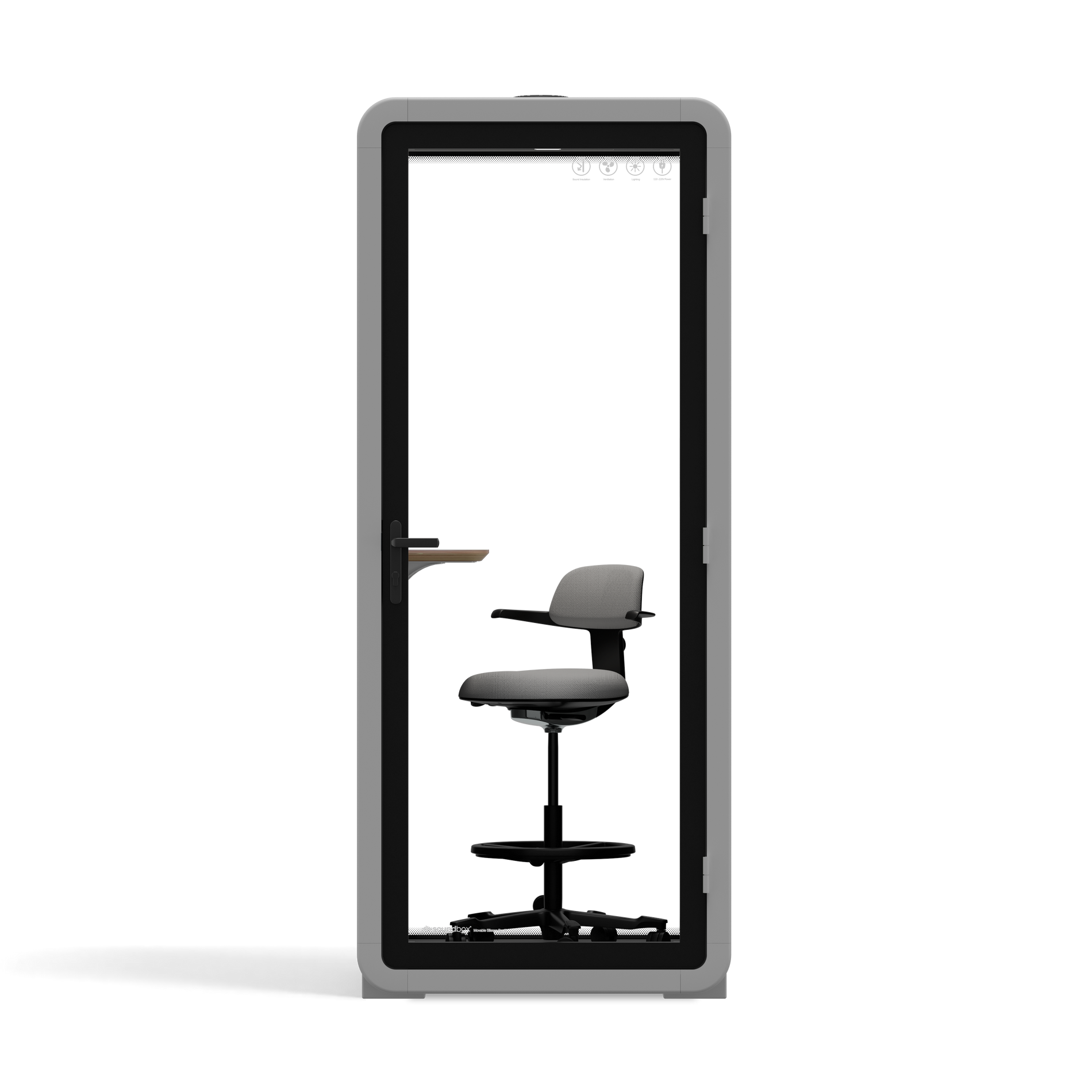 Ufficio Pod Quell+ AcusticaGrigio chiaro / Con mobili / Grigio scuro