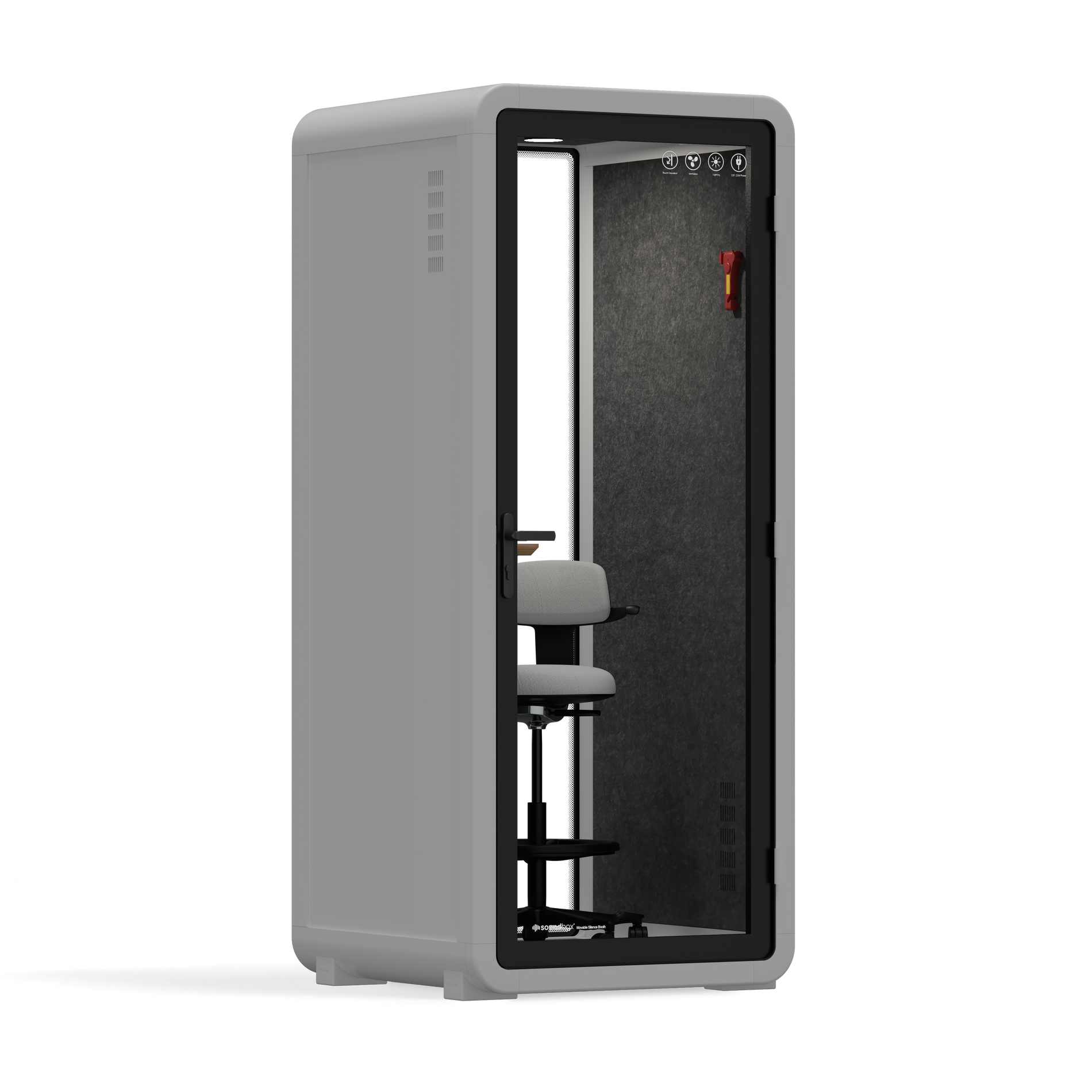 Ufficio Pod Quell+ AcusticaGrigio chiaro / Con mobili / Grigio scuro