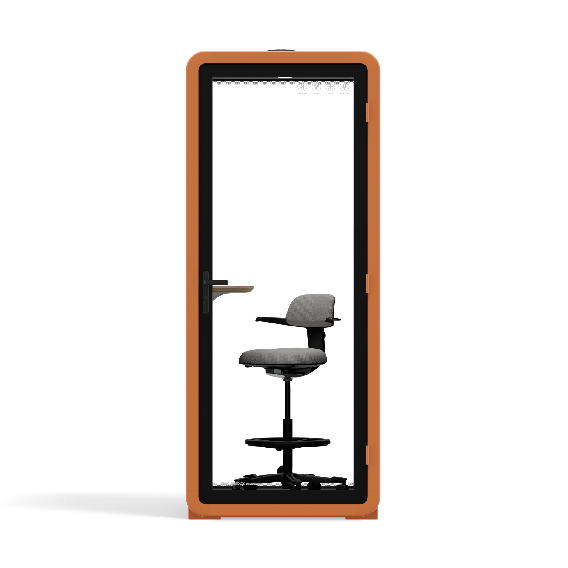 Ufficio Pod Quell+ AcusticaArancione / Con mobili / Grigio scuro