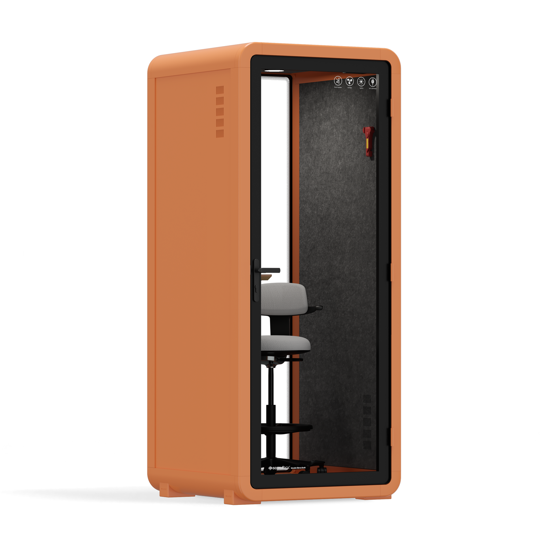 Ufficio Pod Quell+ AcusticaArancione / Con mobili / Grigio scuro