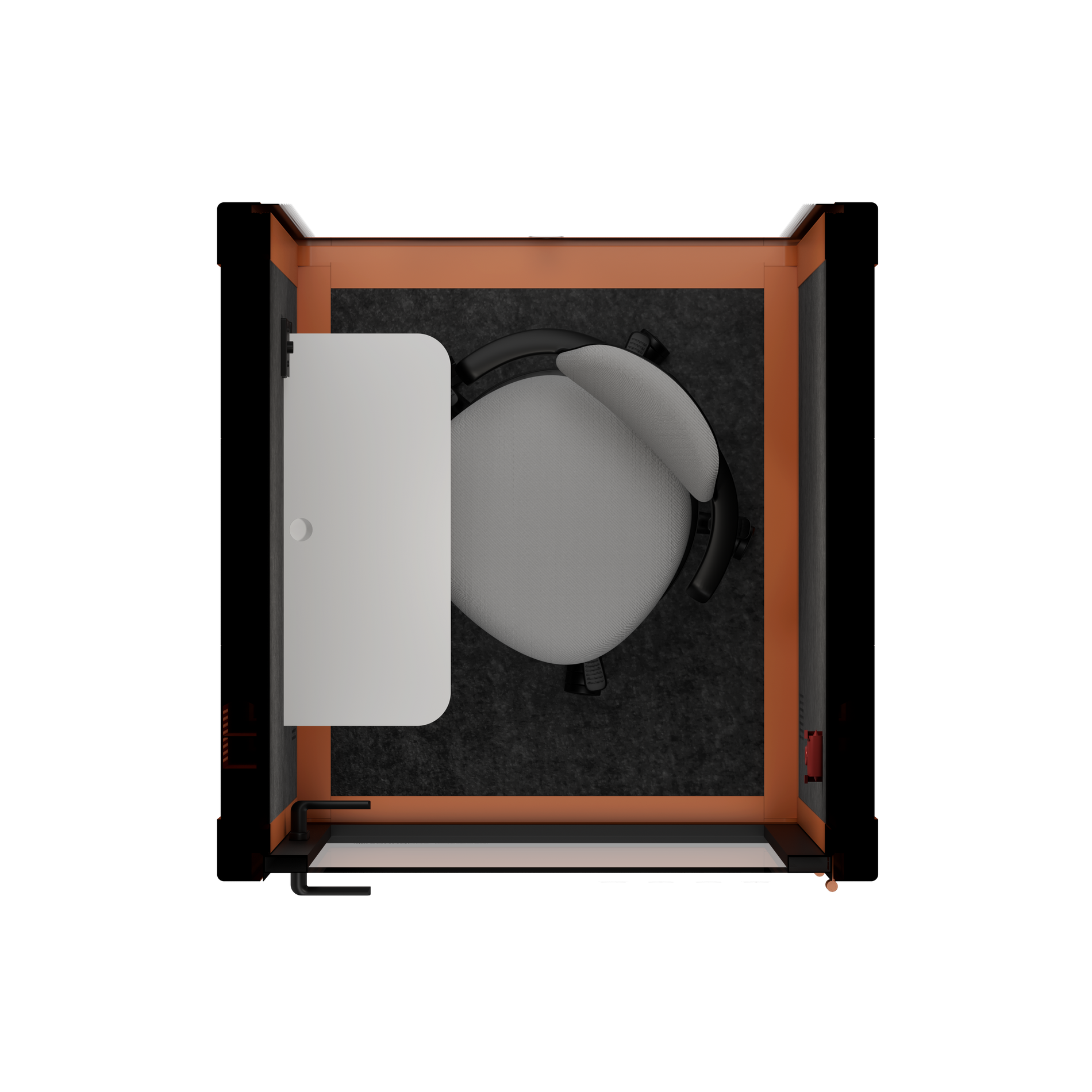 Ufficio Pod Quell+ AcusticaArancione / Con mobili / Grigio scuro