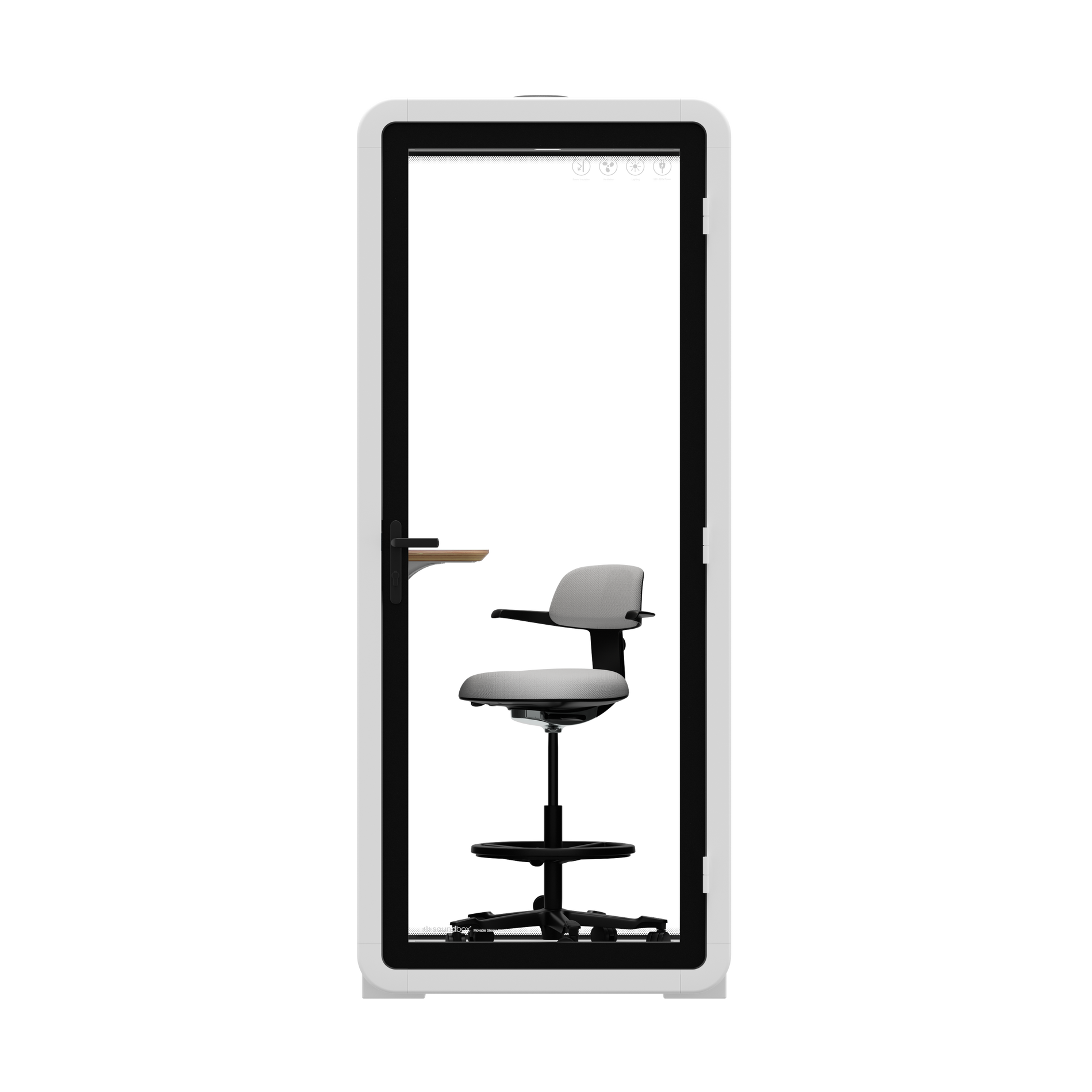 Ufficio Pod Quell+ AcusticaBianco / Con mobili / Grigio scuro
