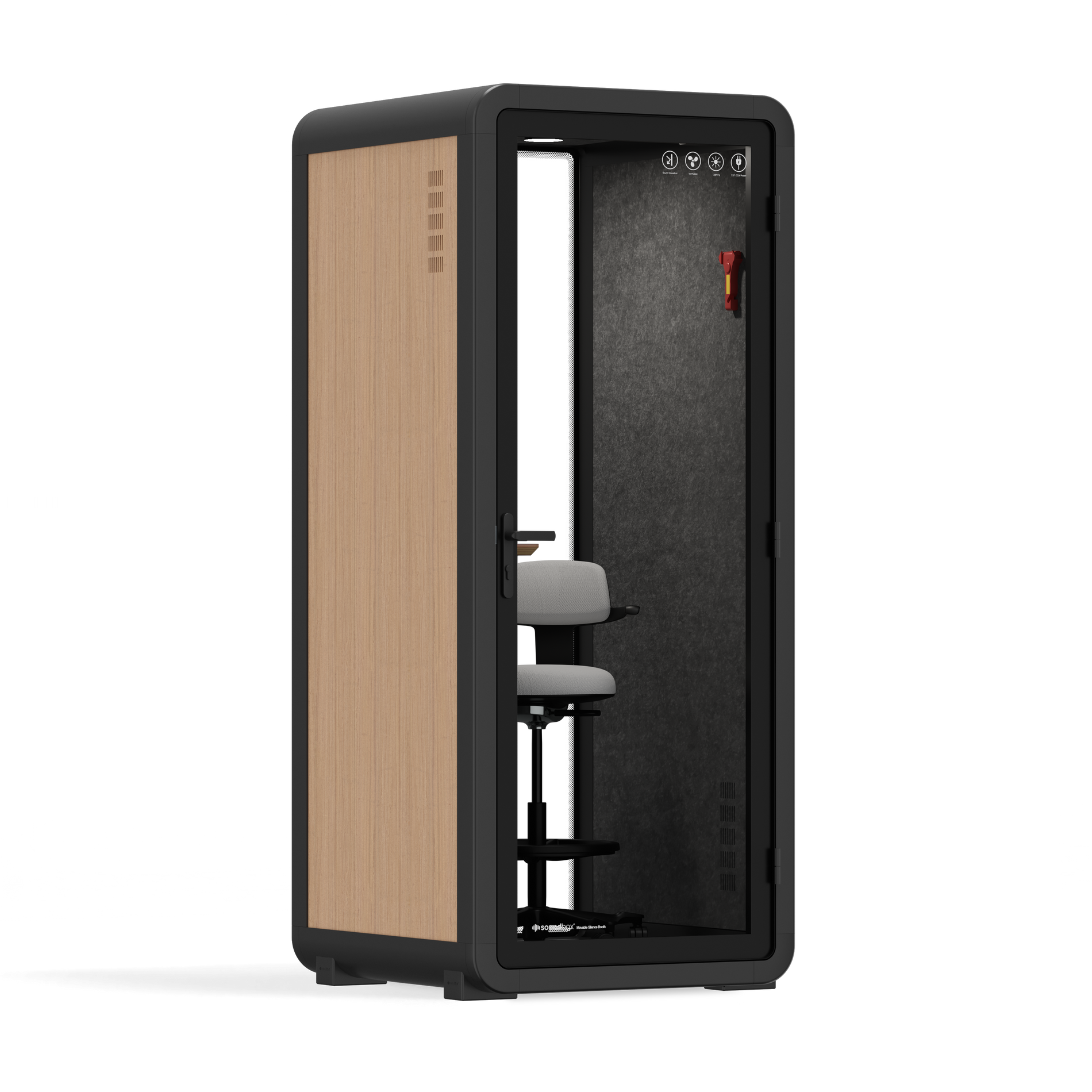 Ufficio Pod Quell+ AcusticaLegno / Con mobili / Grigio scuro