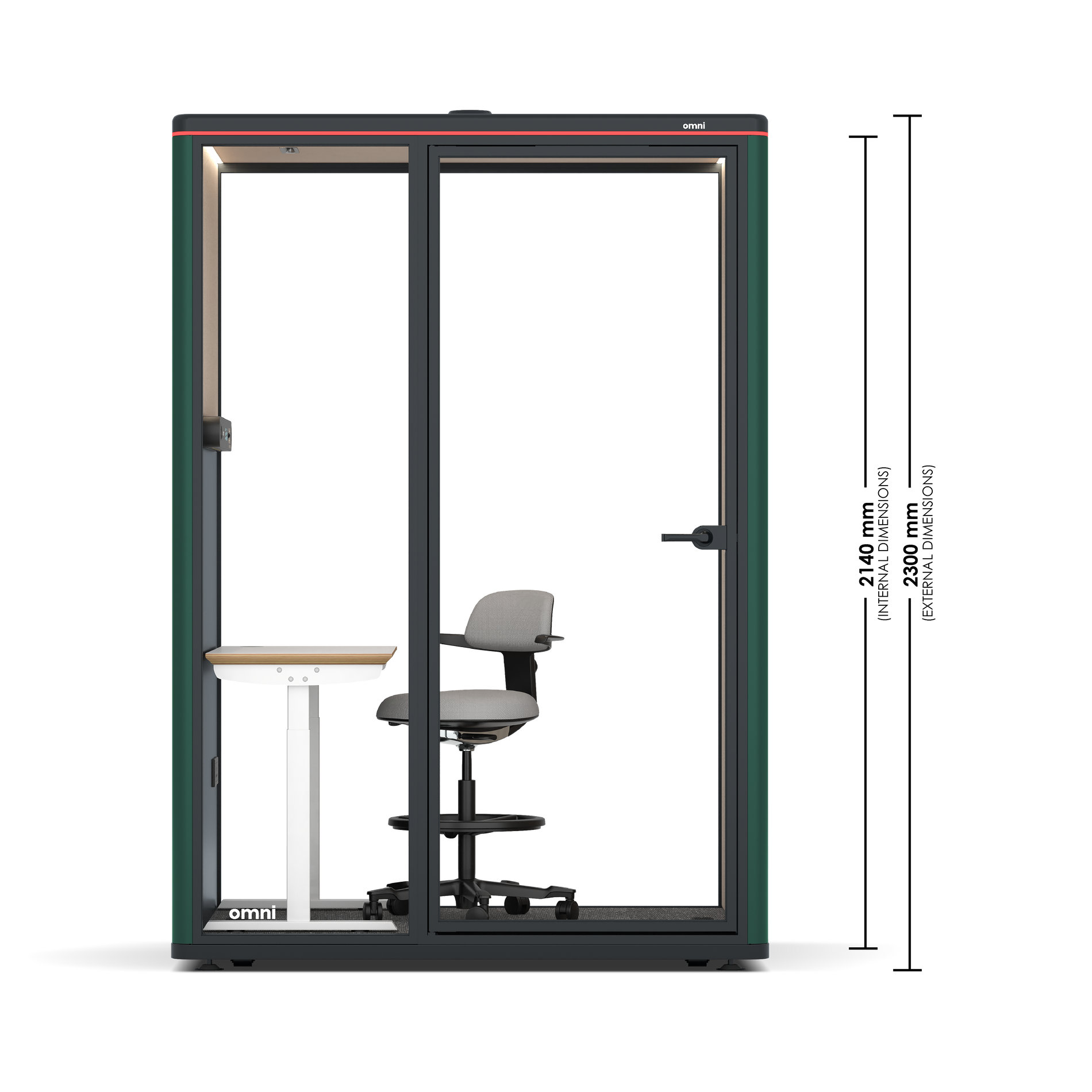 Omni TwoElectrical Adjustable Work Station + Stool / Gabriel Medley Deep Rouge / Light Grey Pet Board