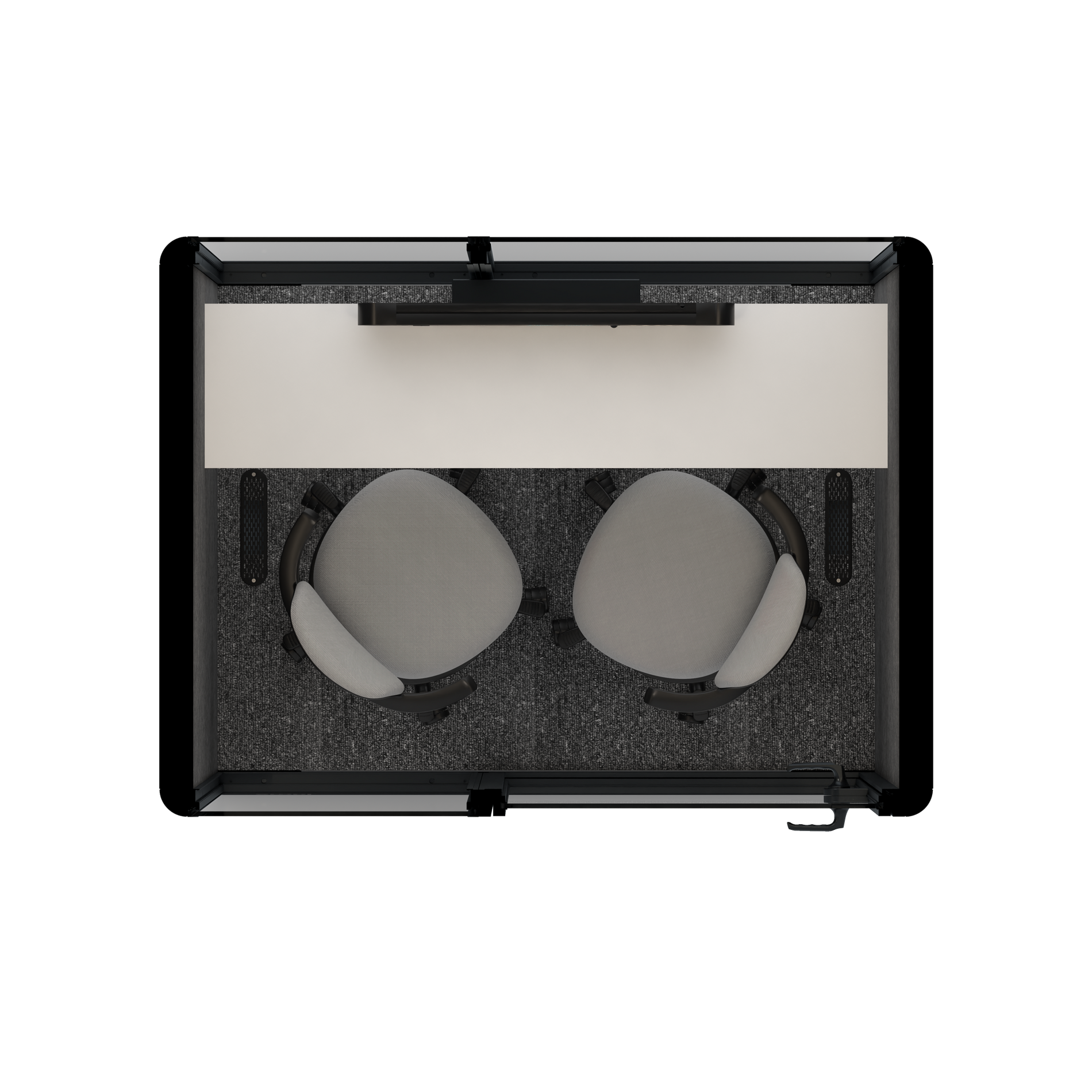 Omni TwoWorkstation + 2 stools / RAL Grey Blue / #615f5d