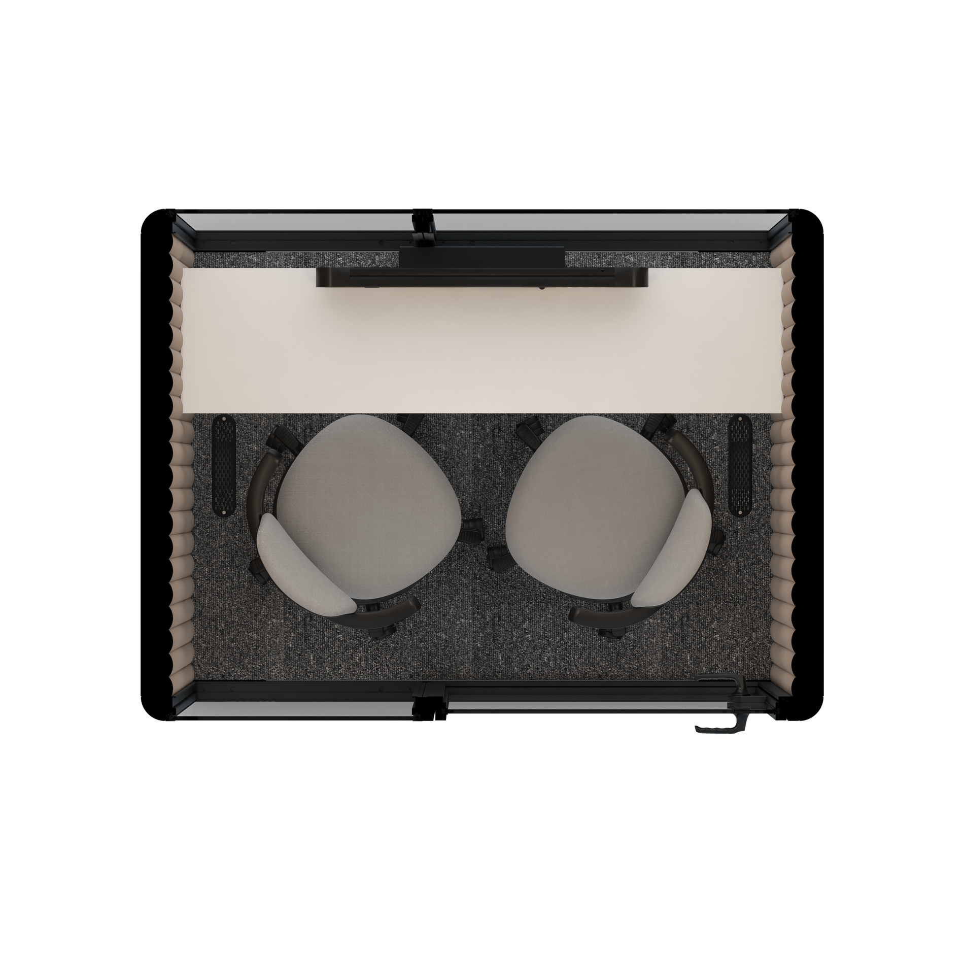 Omni TwoWorkstation + 2 stools / RAL Grey Blue / #a18e7e