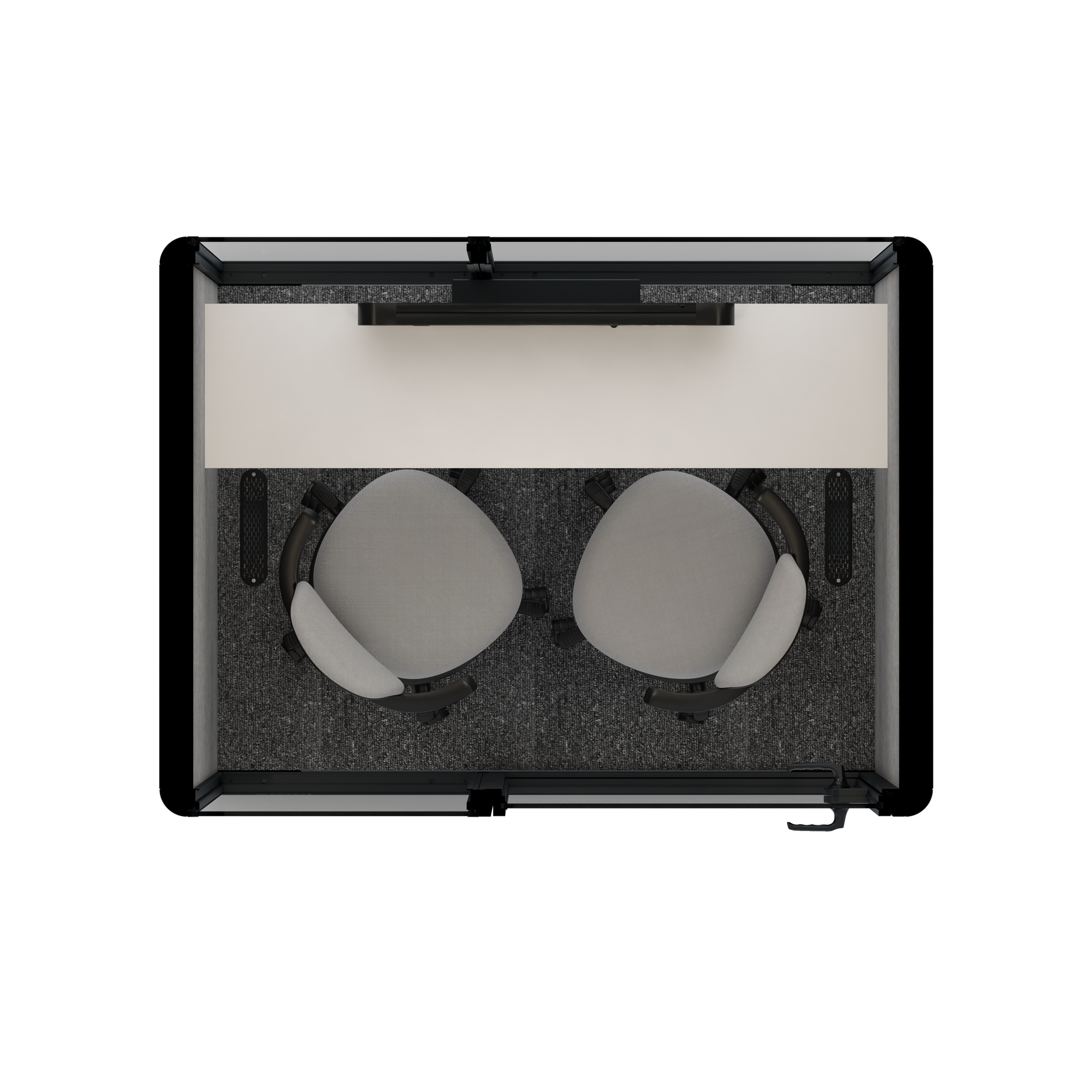 Omni TwoWorkstation + 2 stools / RAL Grey Beige / #a49f98