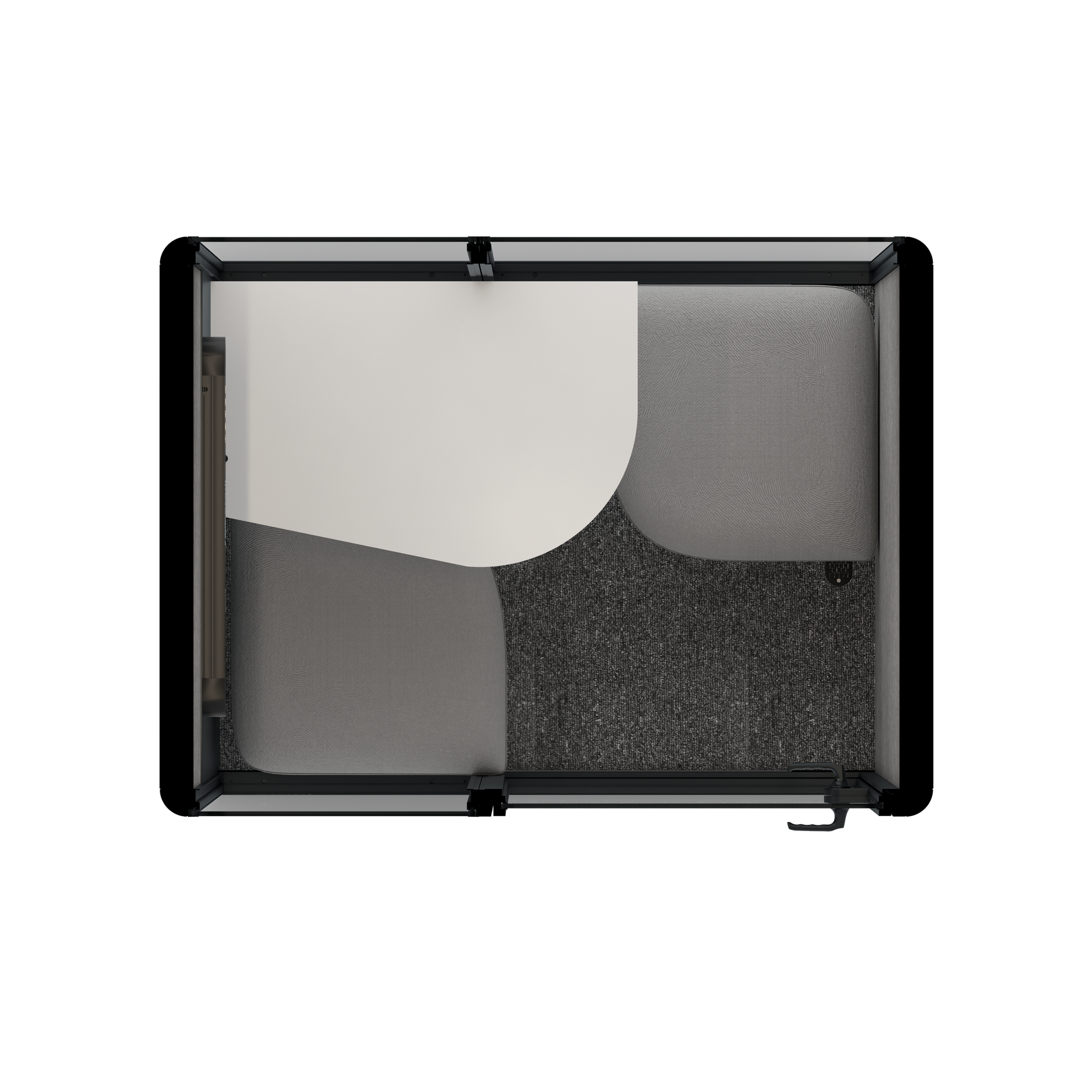 Omni TwoCorner Sofa - Diagonal Table / RAL Tomato Red / #a49f98