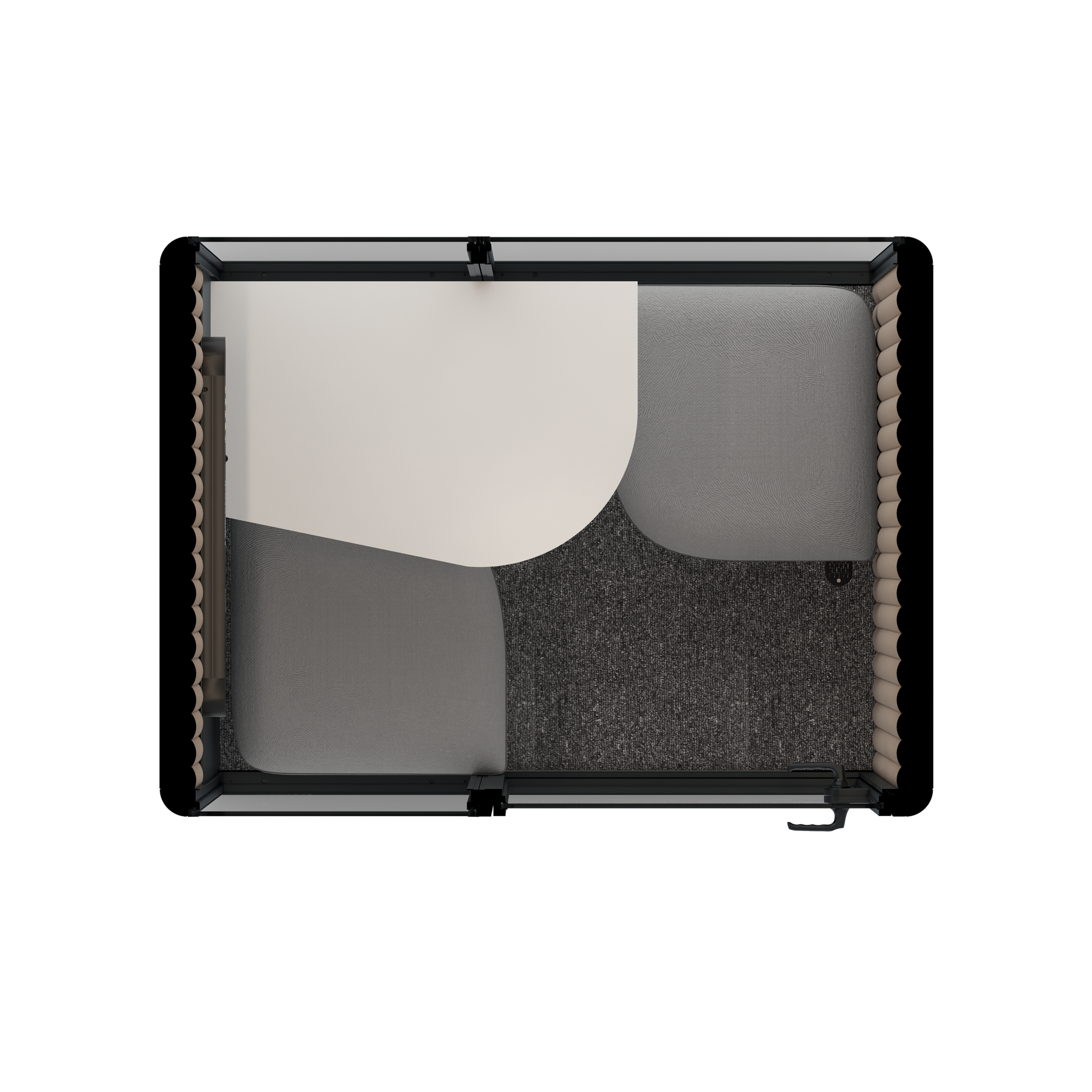 Omni TwoCorner Sofa - Diagonal Table / RAL Tomato Red / #a18e7e