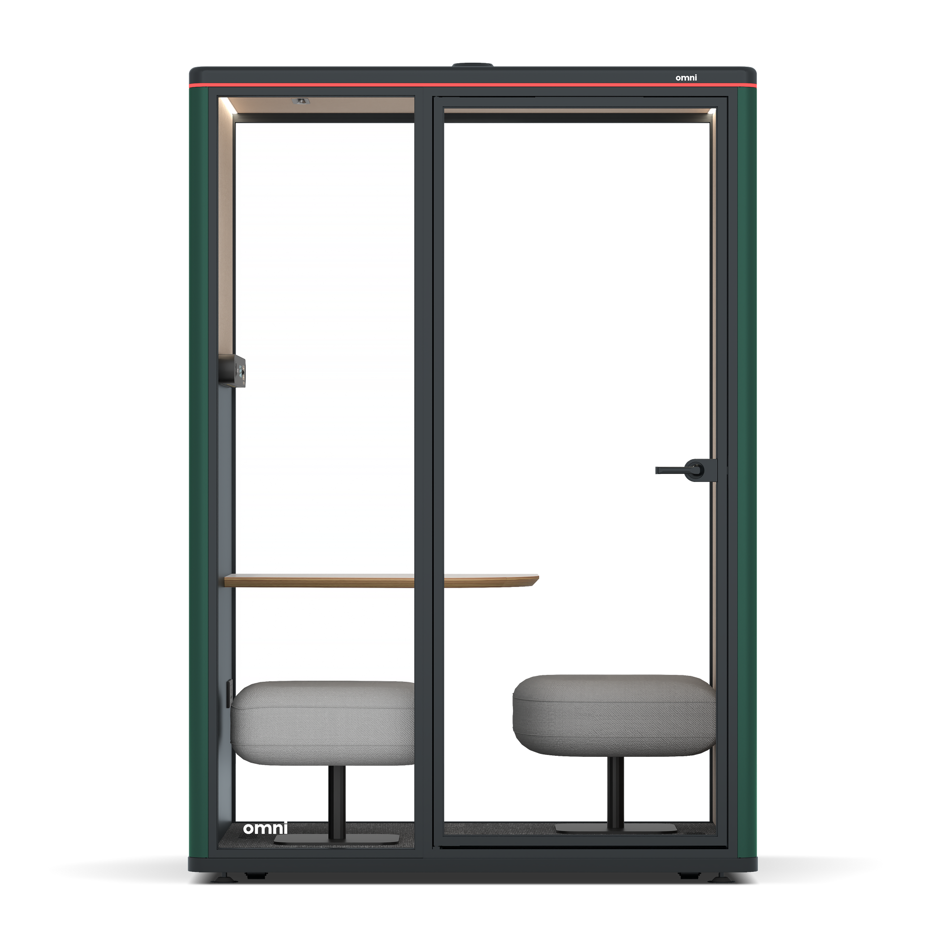 Omni TwoCorner Sofa - Diagonal Table / RAL Moss Green / #a18e7e