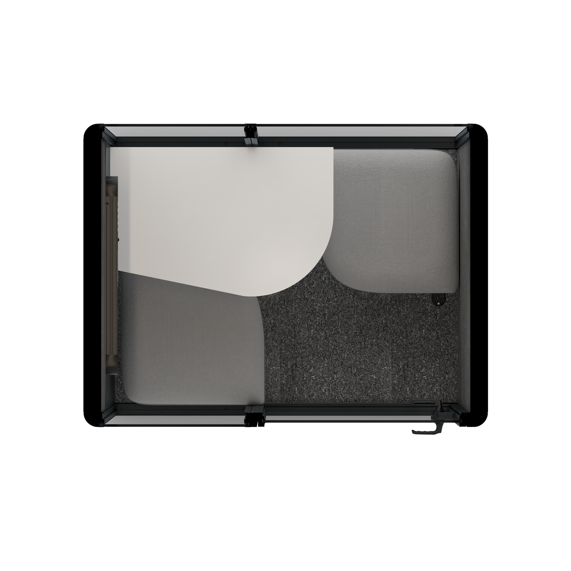 Omni TwoCorner Sofa - Diagonal Table / RAL Grey Blue / #615f5d