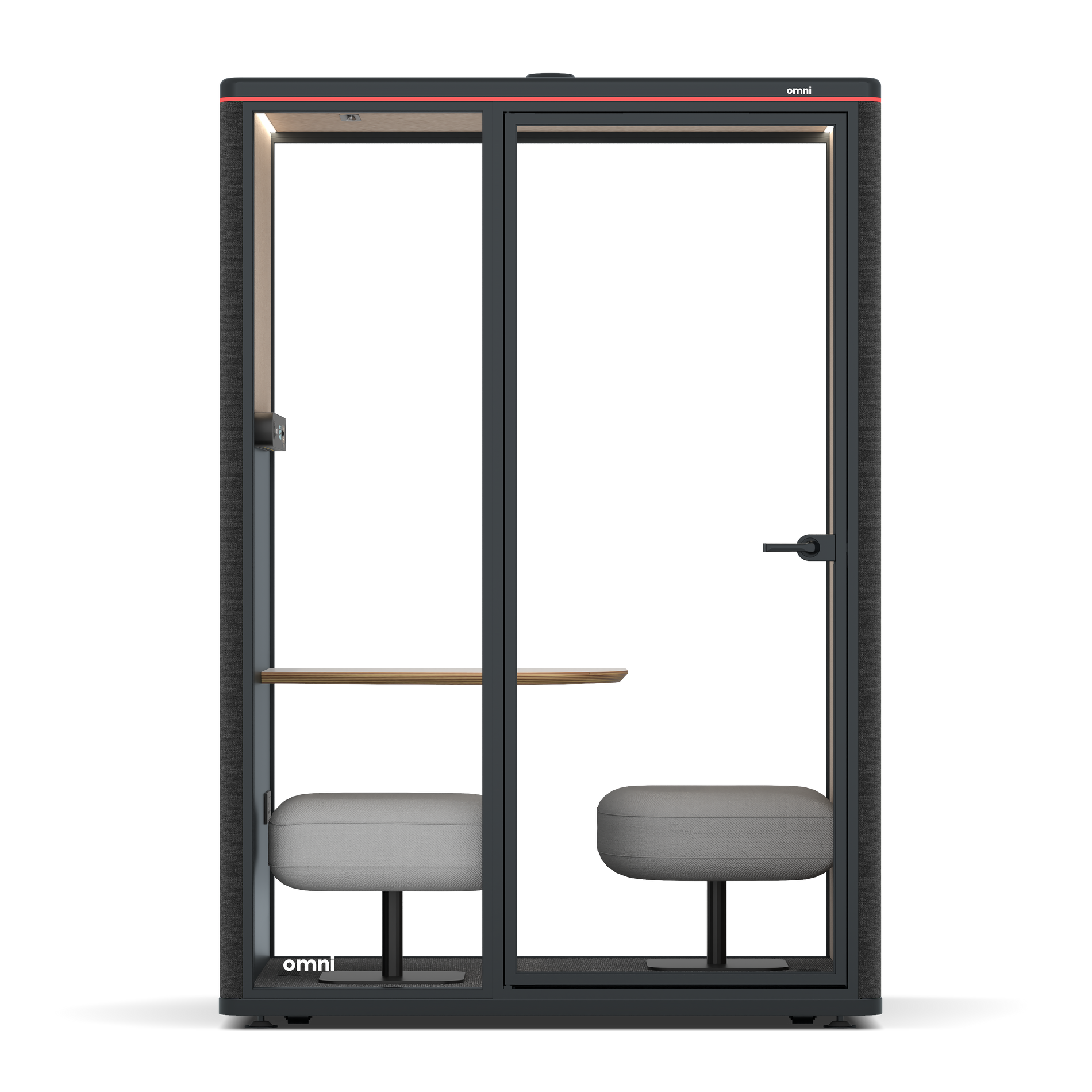 Omni TwoCorner Sofa - Diagonal Table / Gabriel Medley Black / #a18e7e