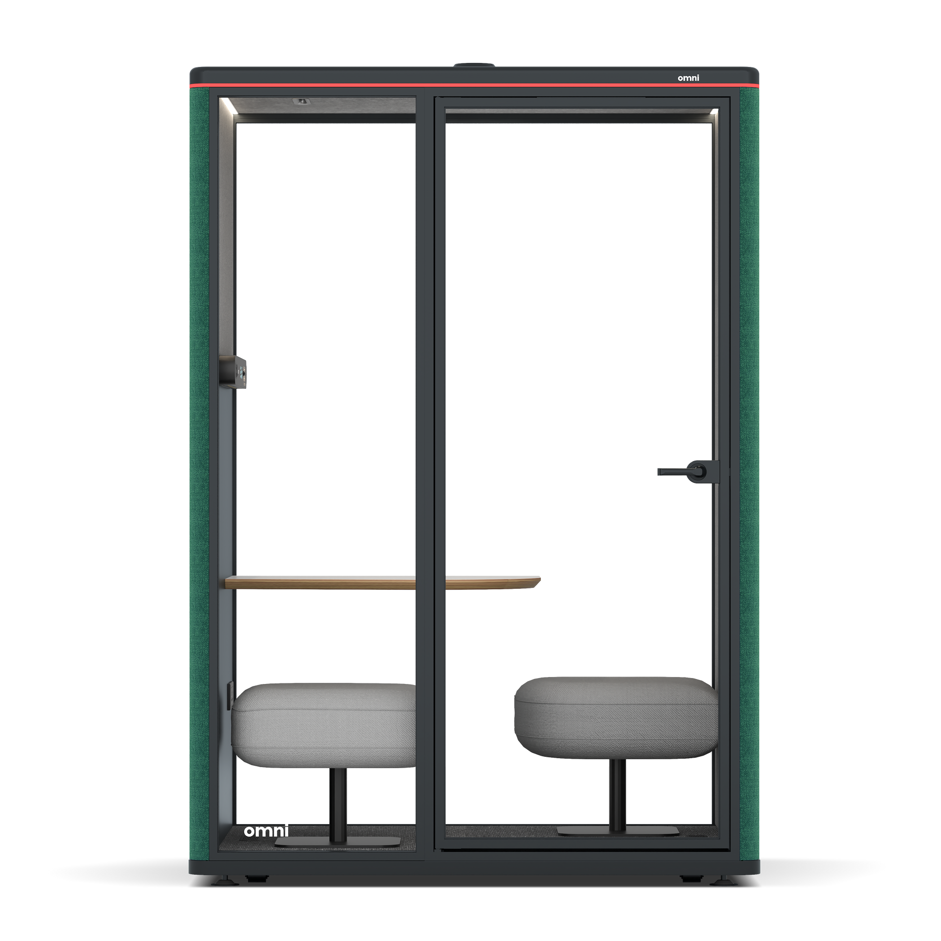 Omni TwoCorner Sofa - Diagonal Table / Gabriel Medley Forest Green / #a49f98