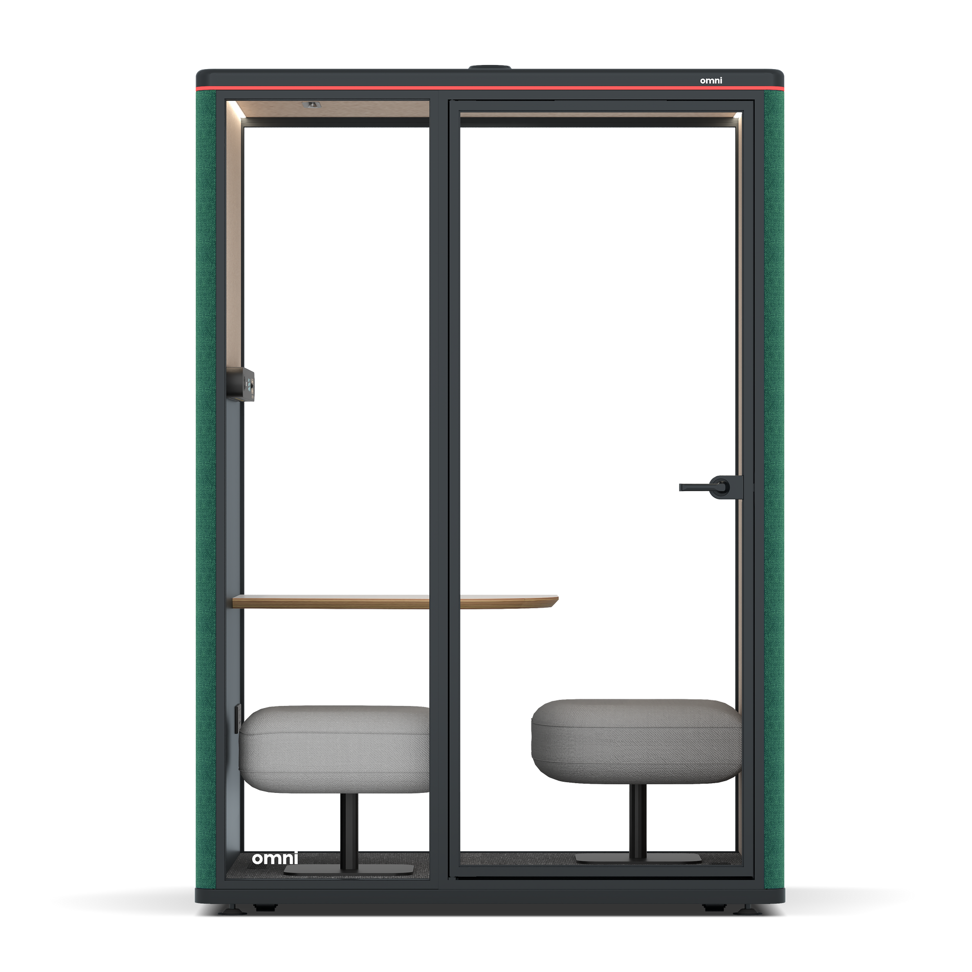 Omni TwoCorner Sofa - Diagonal Table / Gabriel Medley Forest Green / #a18e7e