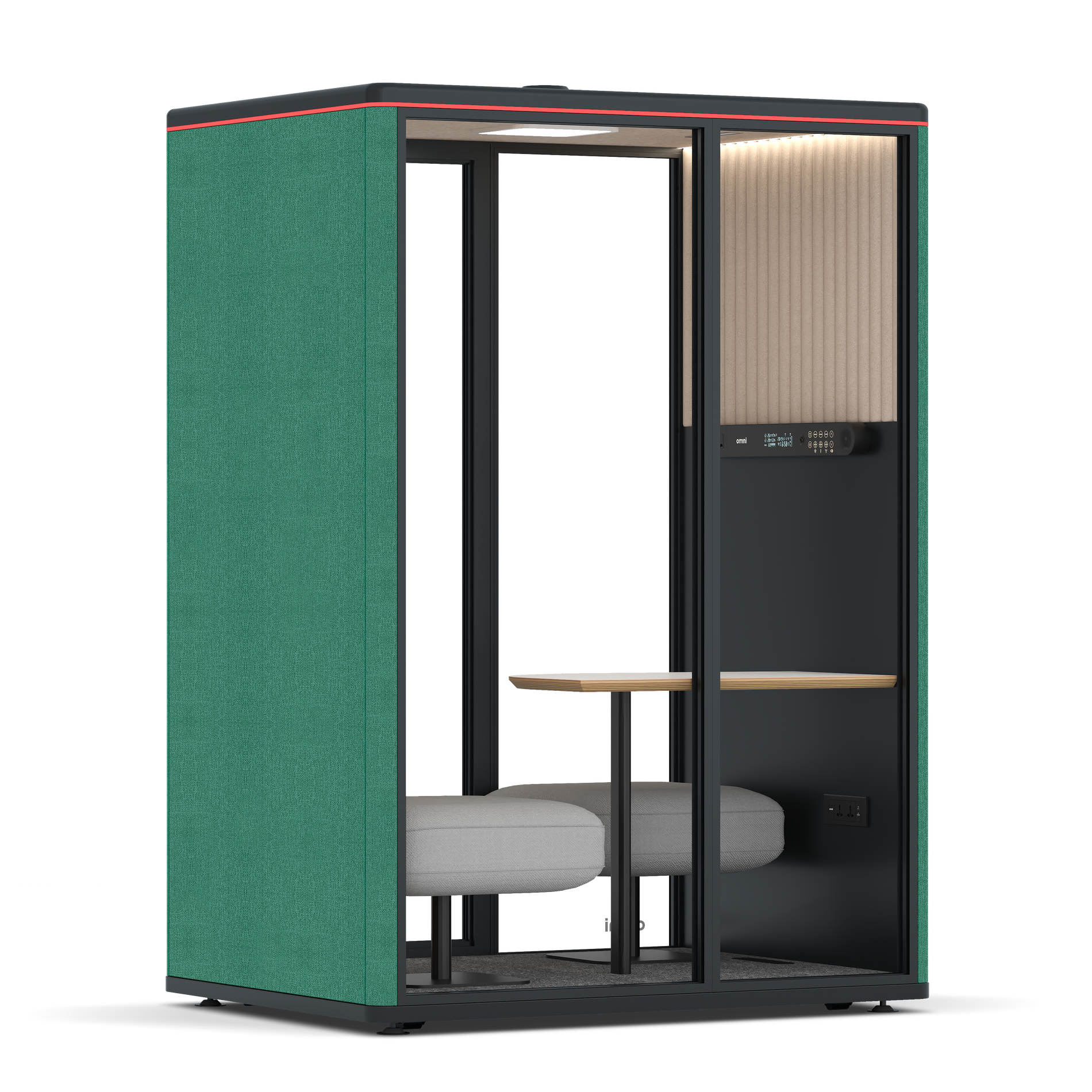 Omni TwoCorner Sofa - Diagonal Table / Gabriel Medley Forest Green / #a18e7e