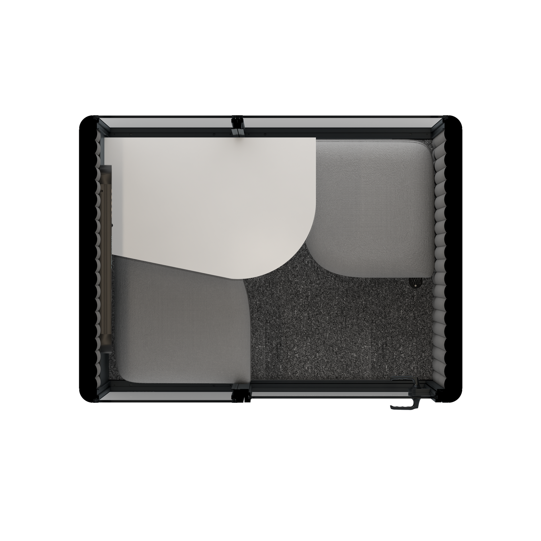 Omni TwoCorner Sofa - Diagonal Table / WhiteRAL Pure White / #6d6c69