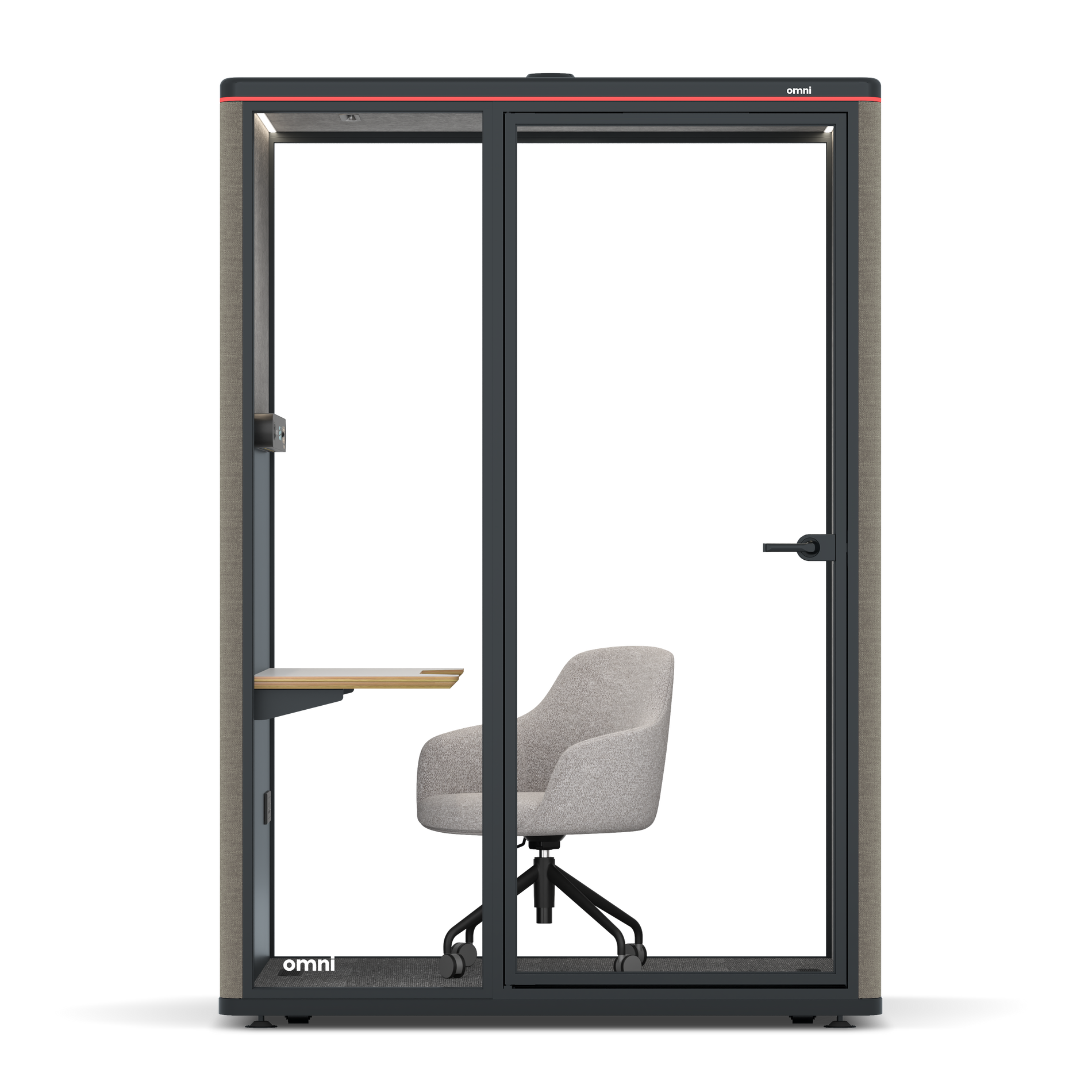 Omni TwoWork Station + Designer Office Chair / Gabriel Medley Ocean Pebble / Light Grey Pet Board