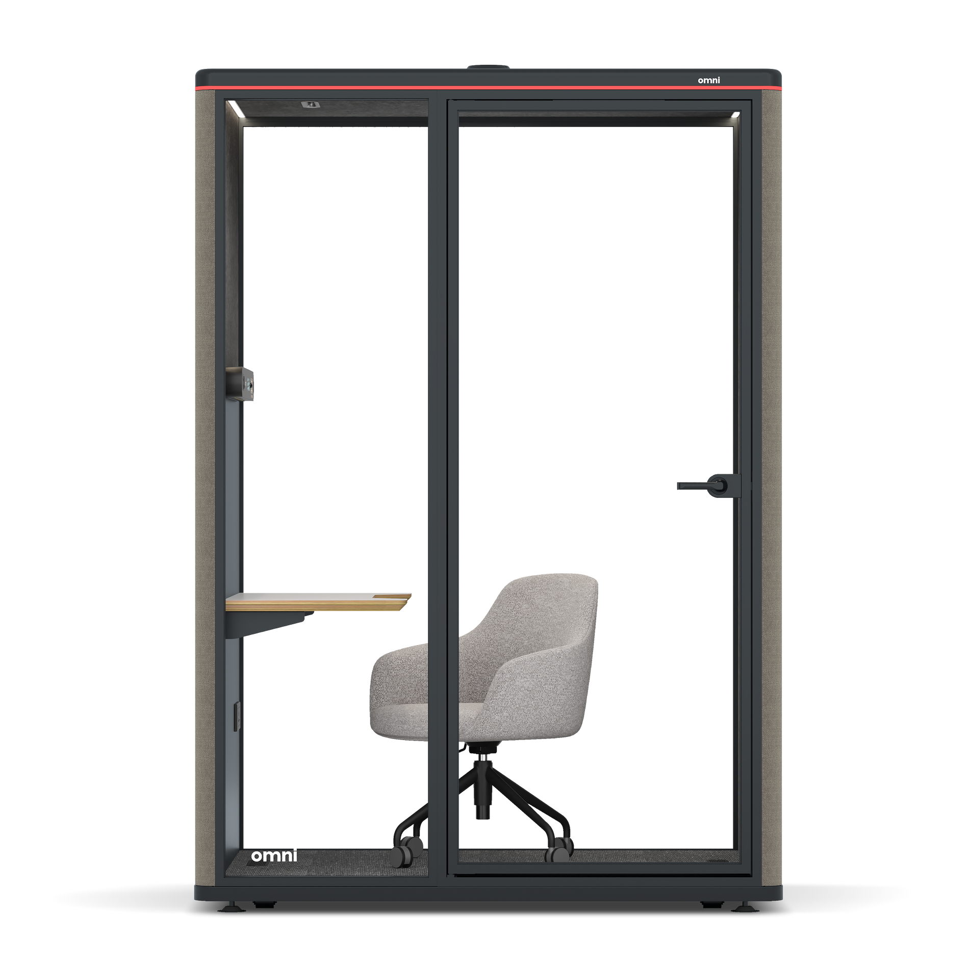 Omni TwoWork Station + Designer Office Chair / Gabriel Medley Ocean Pebble / Dark Grey Pet Board