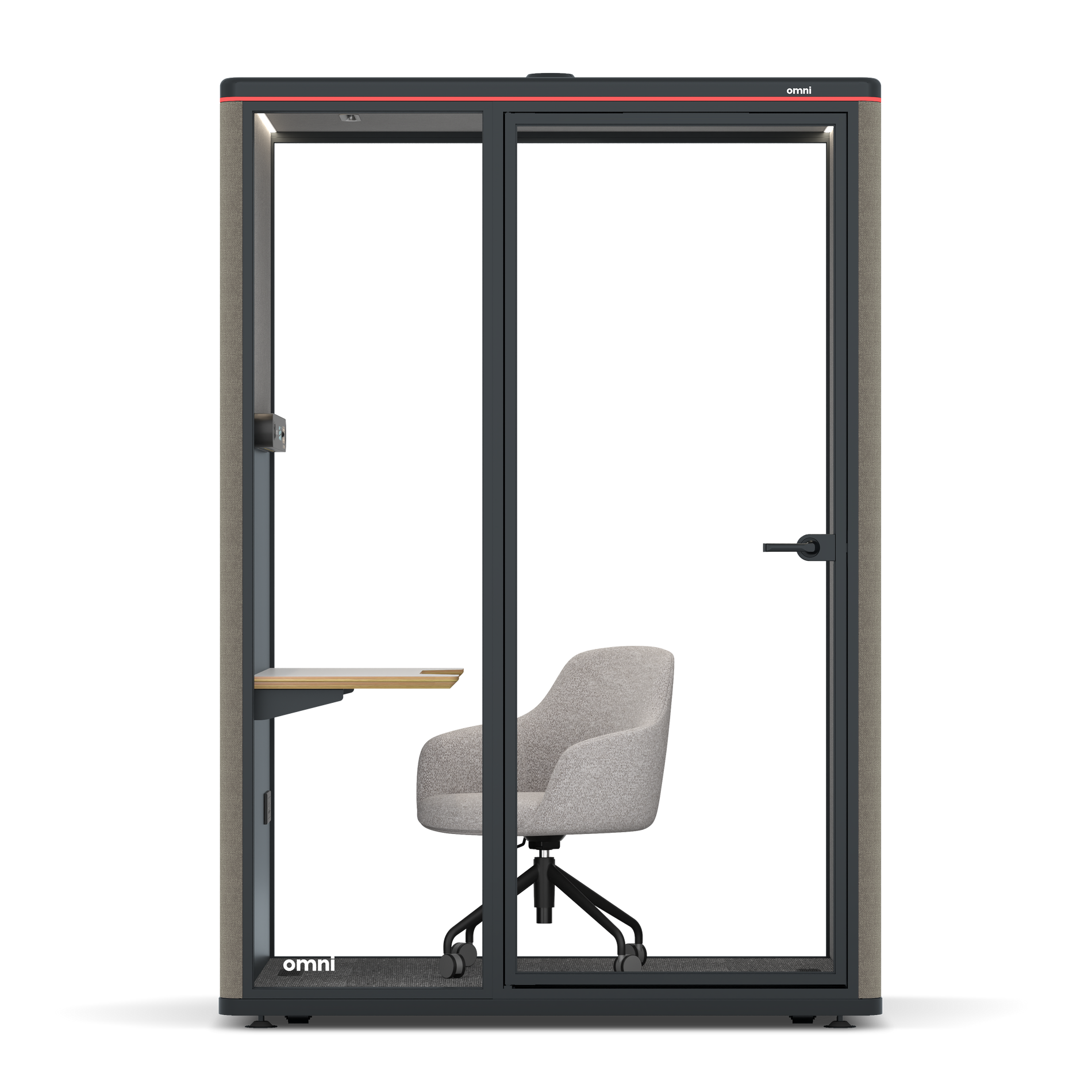 Omni TwoWork Station + Designer Office Chair / Gabriel Medley Ocean Pebble / Grey Corrugated